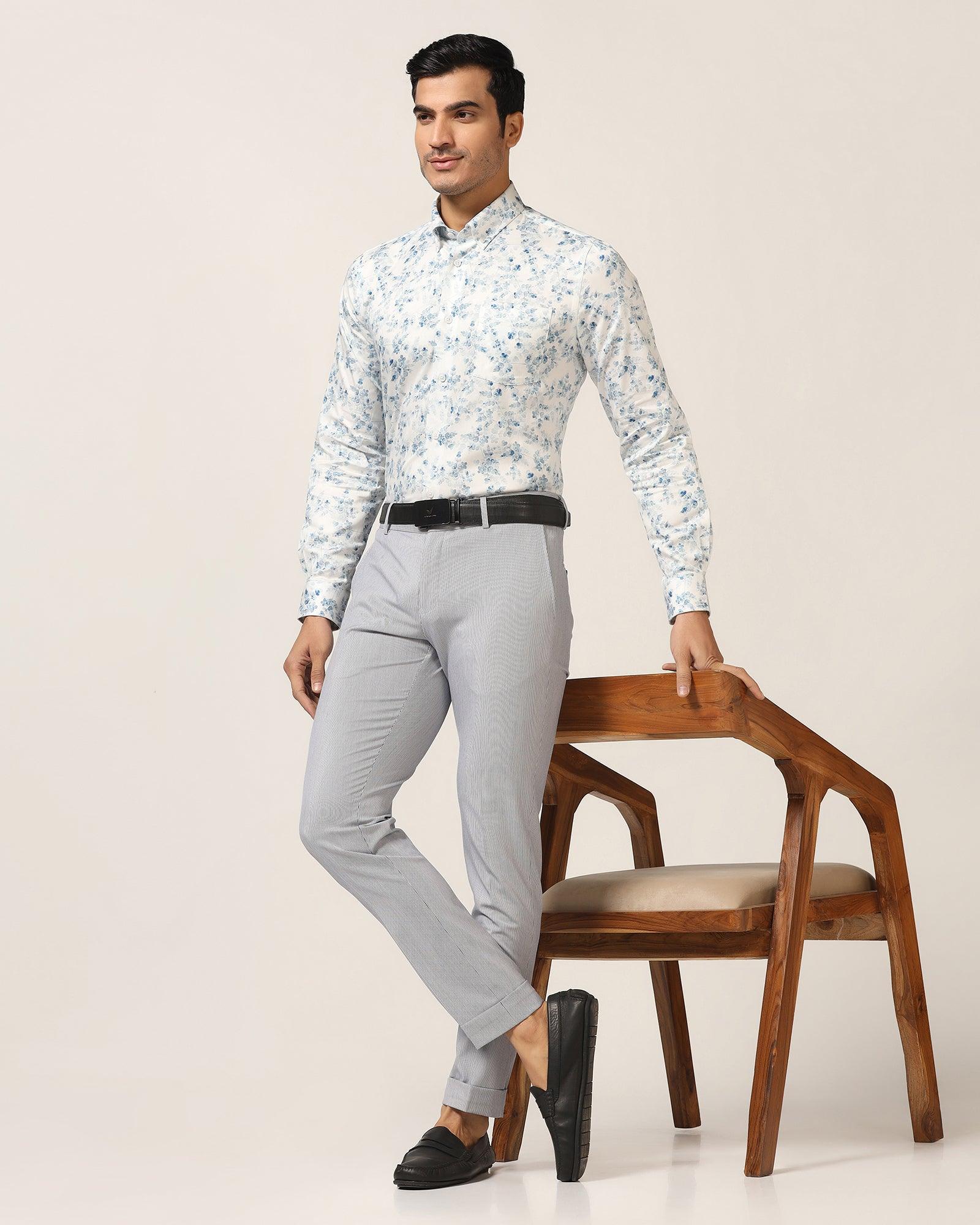 Formal Blue Jacquard Shirt - Botanic - Image 6