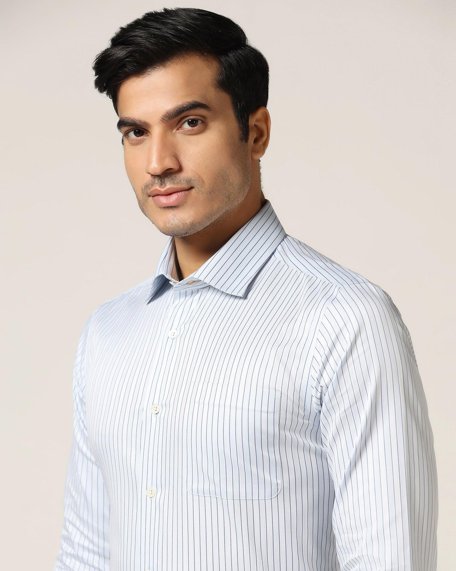 Luxe Formal Blue Stripe Shirt - Avian - Image 4