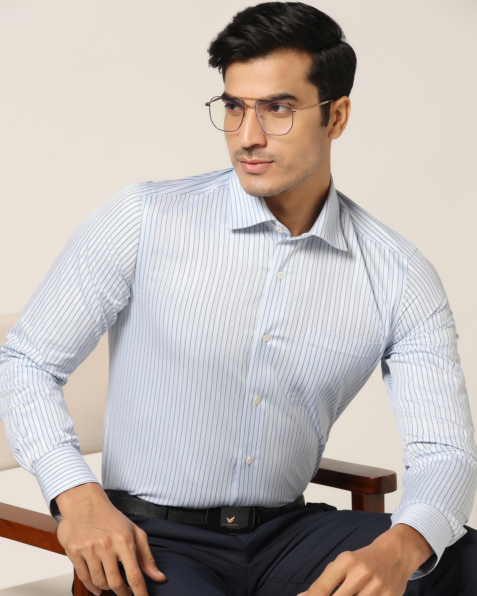 Luxe Formal Blue Stripe Shirt - Avian - Image 7