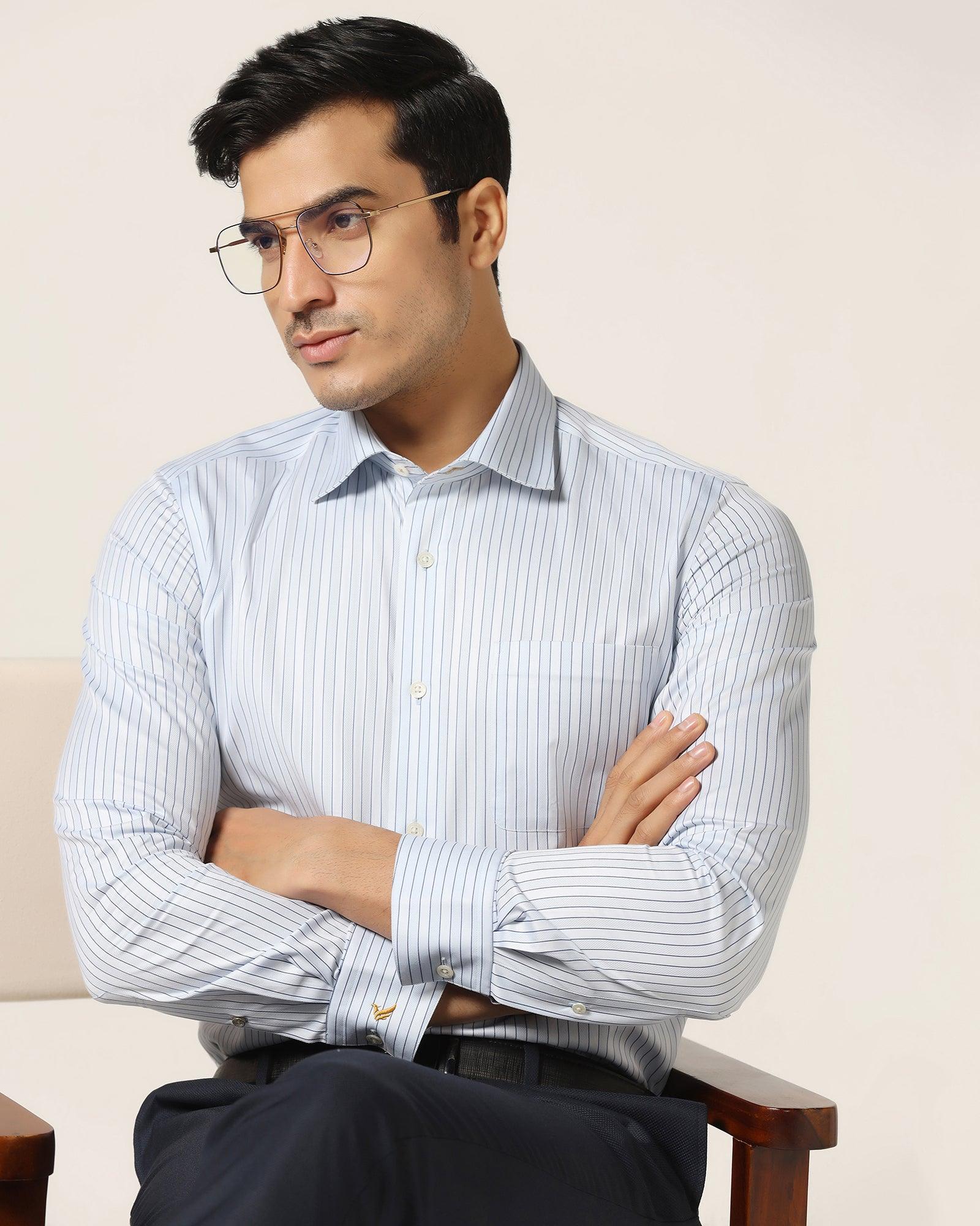 Luxe Formal Blue Stripe Shirt - Avian - Image 8