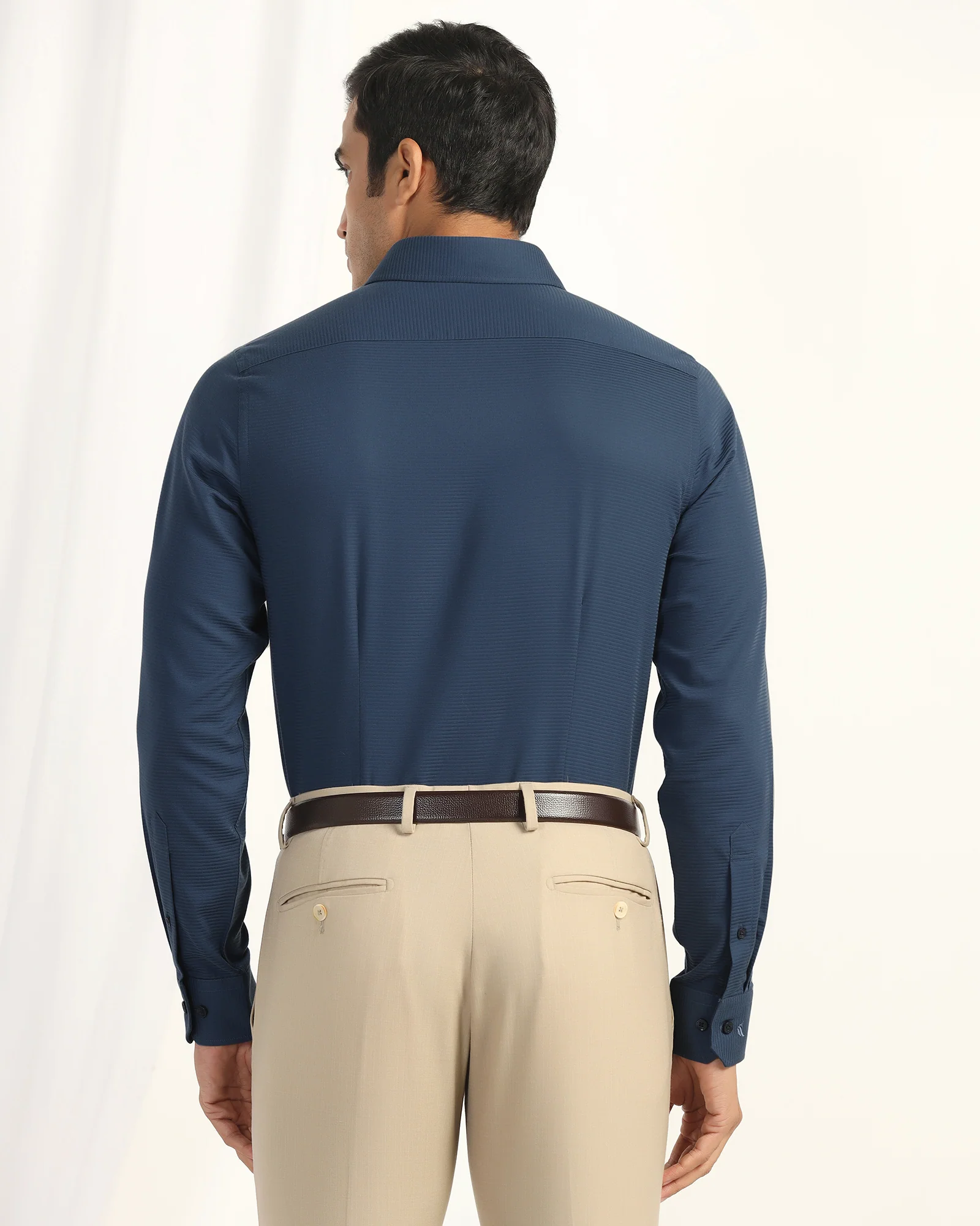 Formal Blue Stripe Shirt - Merlot - Image 2