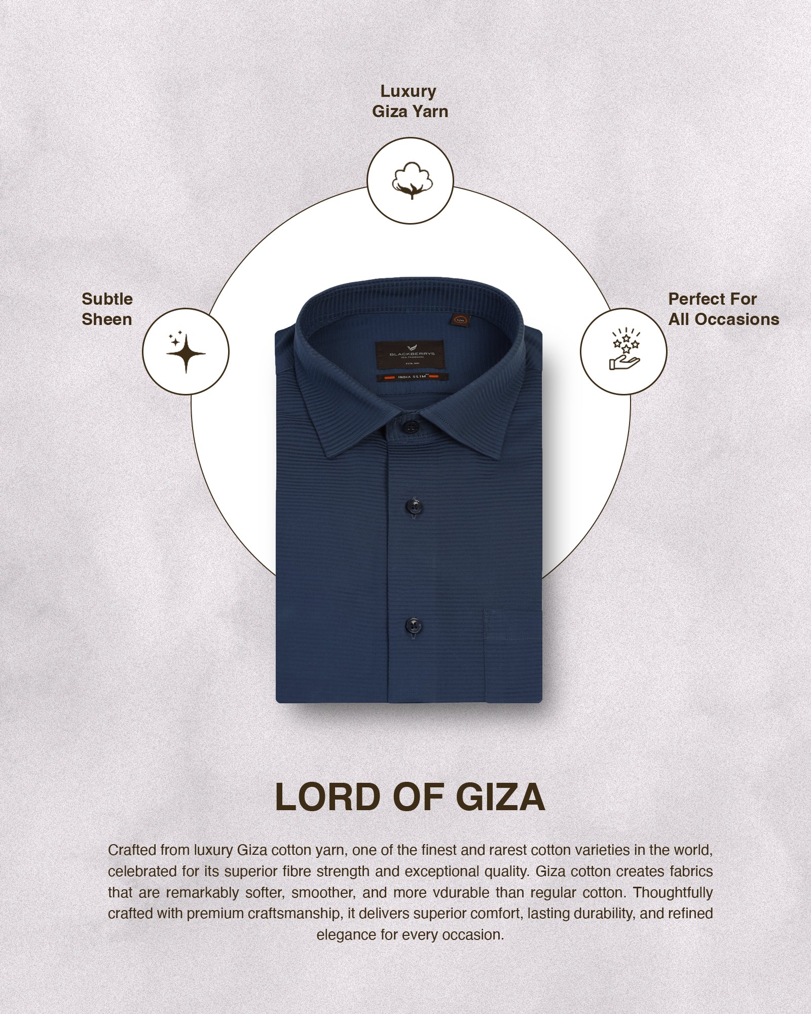 Formal Blue Stripe Shirt - Merlot - Image 3
