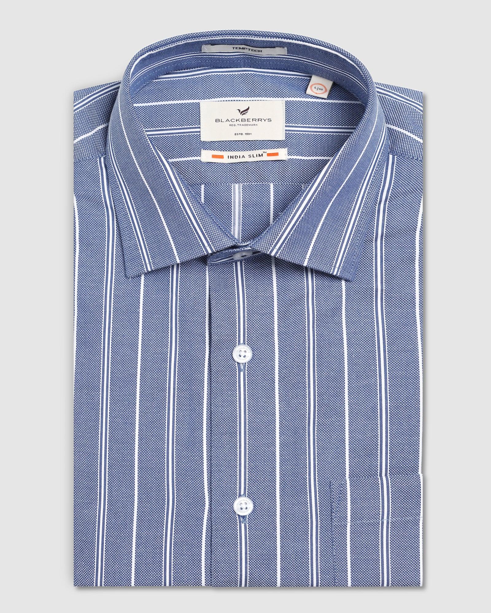 Temp Tech Formal Blue Stripe Shirt - Miller - Image 5