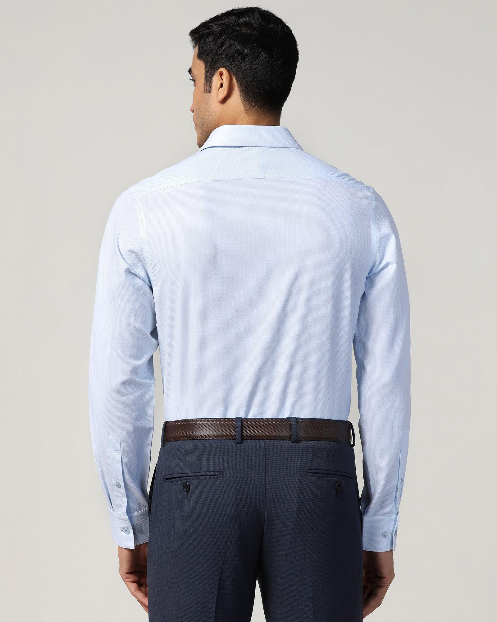 Non Iron Formal Blue Textured Shirt - Ivy - Image 2