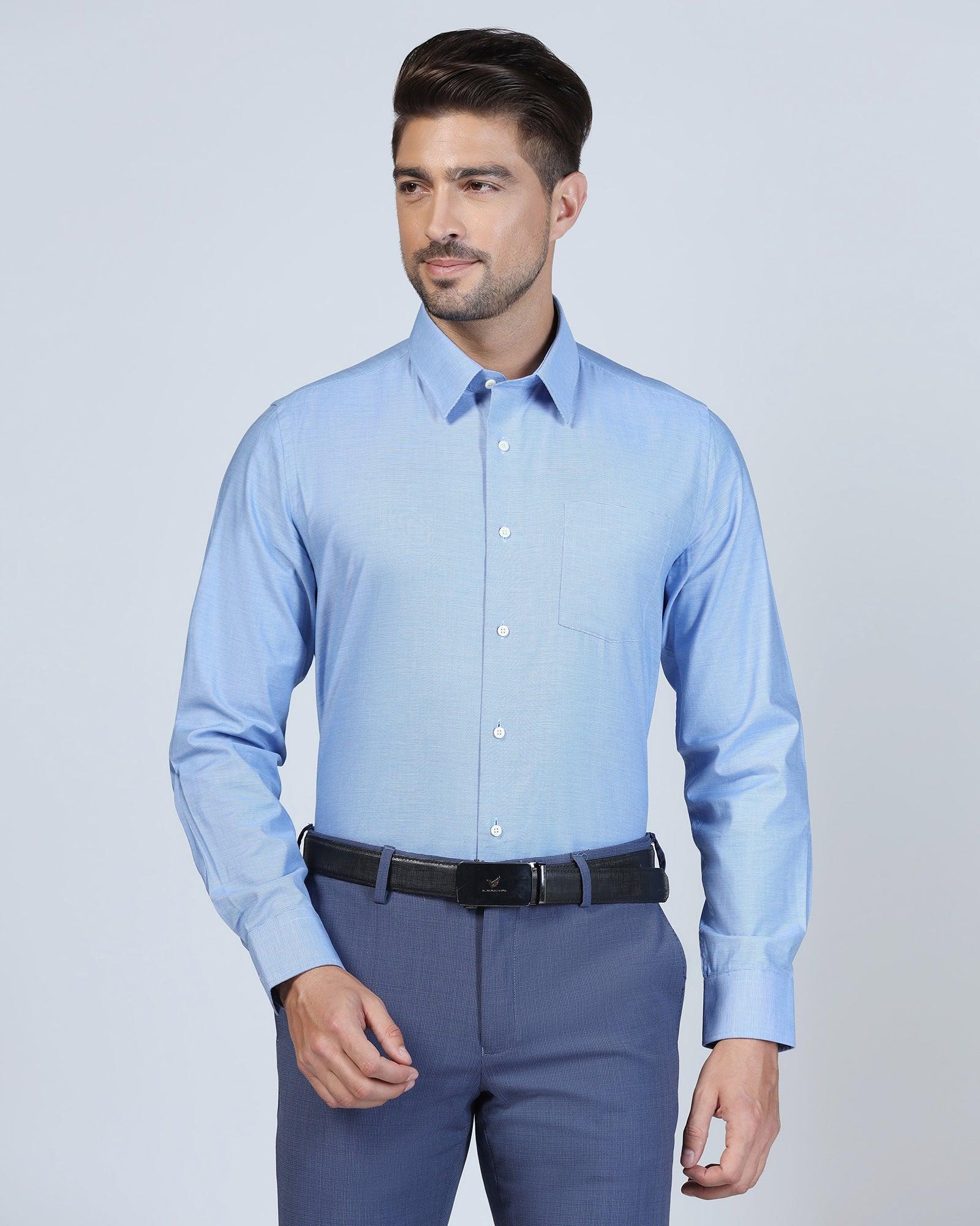 Formal Blue Textured Shirt - Robot - Image 7