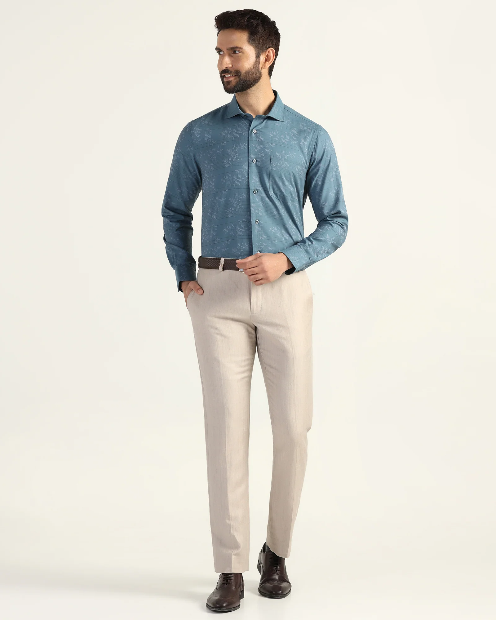 Formal Blue Jacquard Shirt - Switch - Image 3