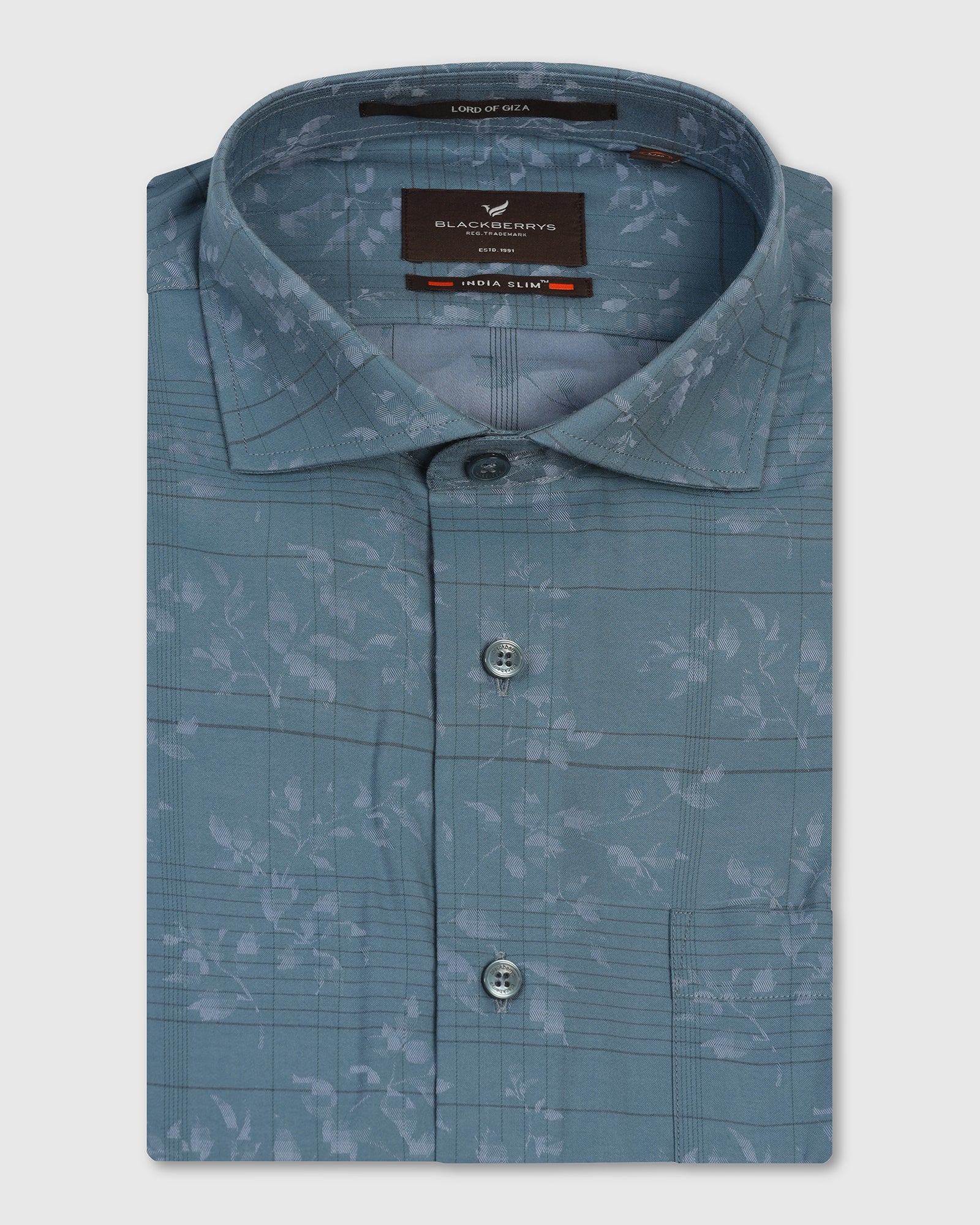 Formal Blue Jacquard Shirt - Switch - Image 5