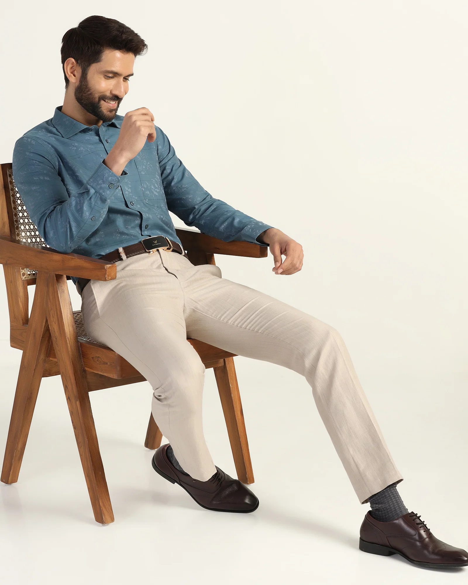 Formal Blue Jacquard Shirt - Switch - Image 7