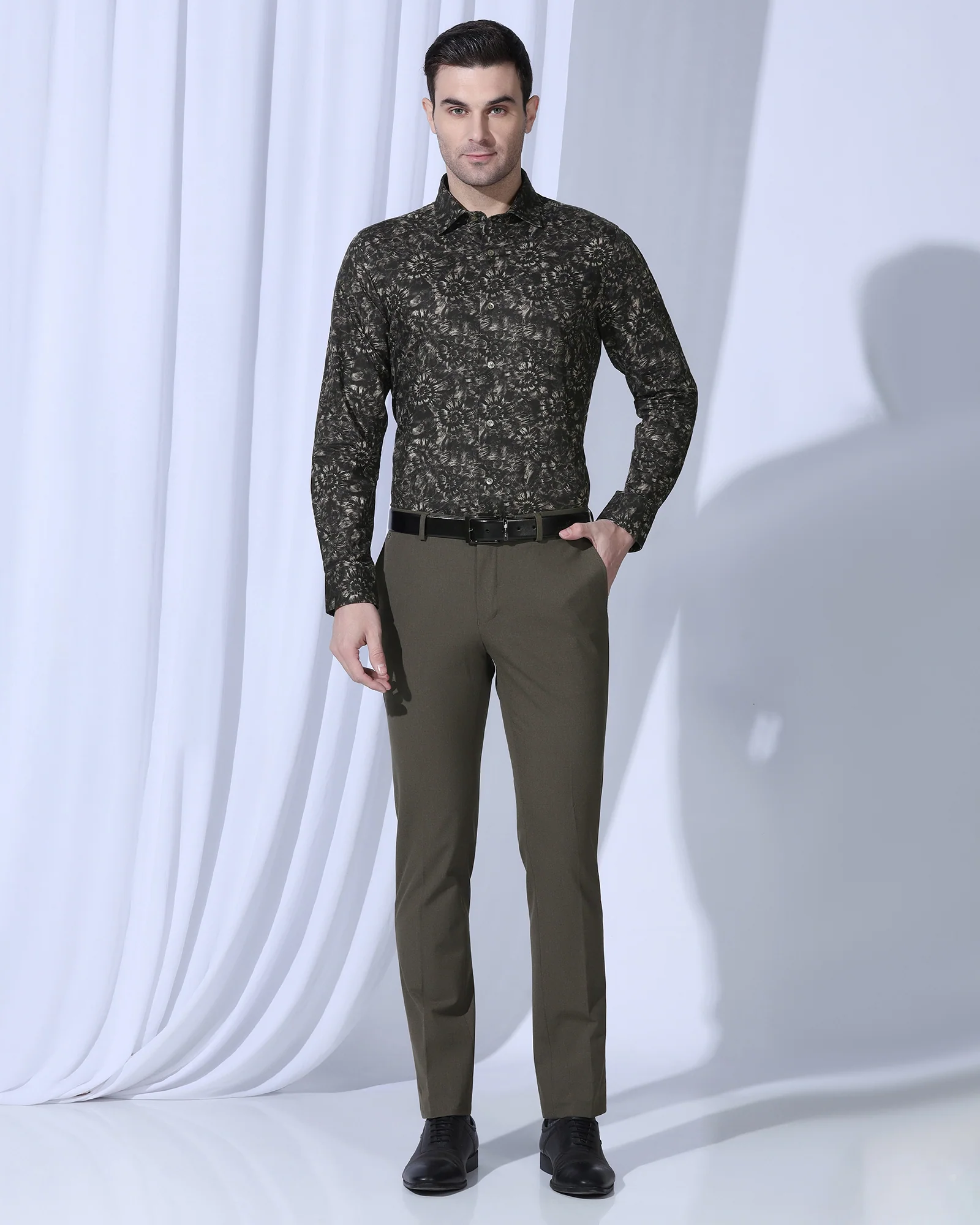 Formal Brown Printed Shirt - Wiper - Image 3