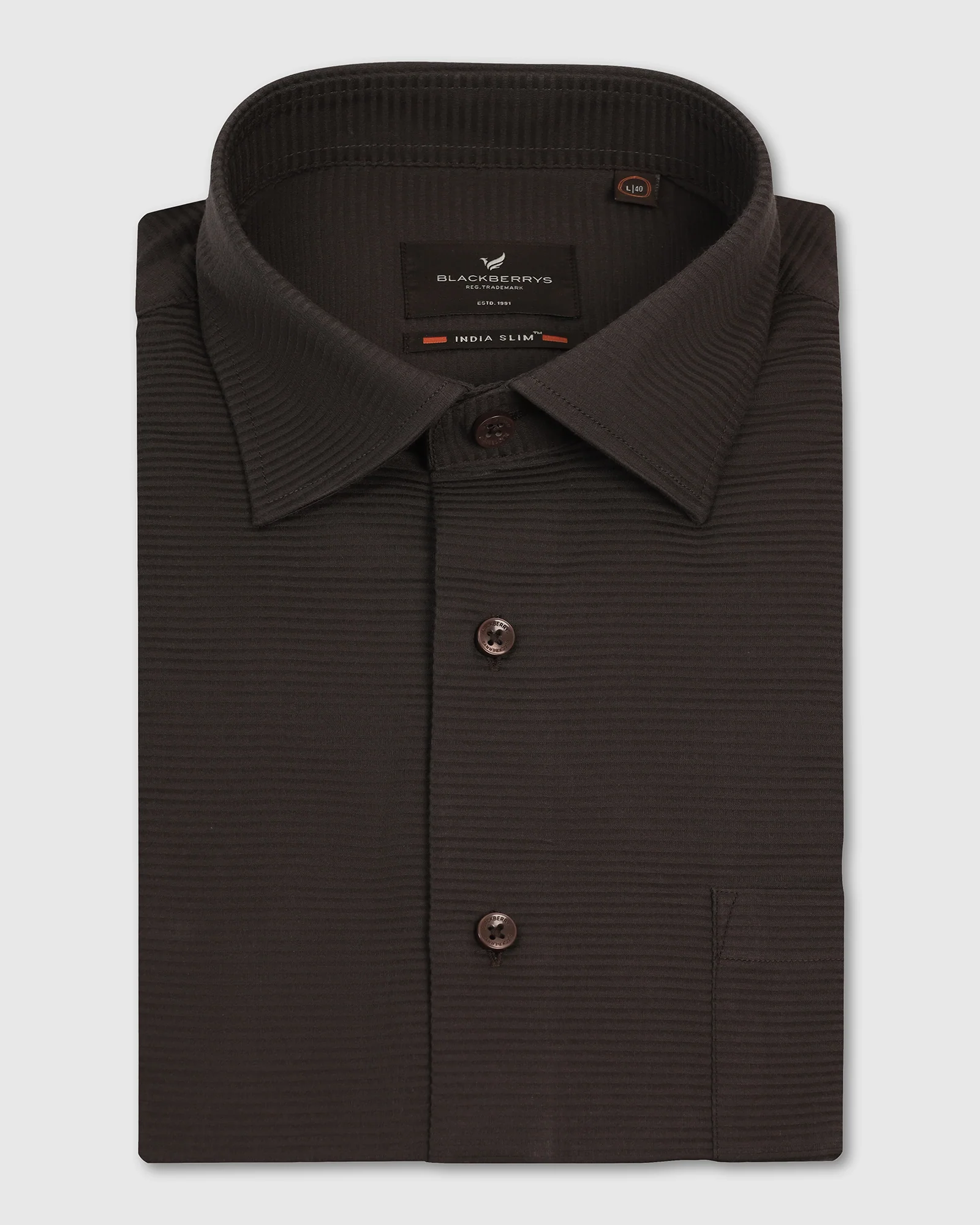 Formal Brown Stripe Shirt - Merlot - Image 5