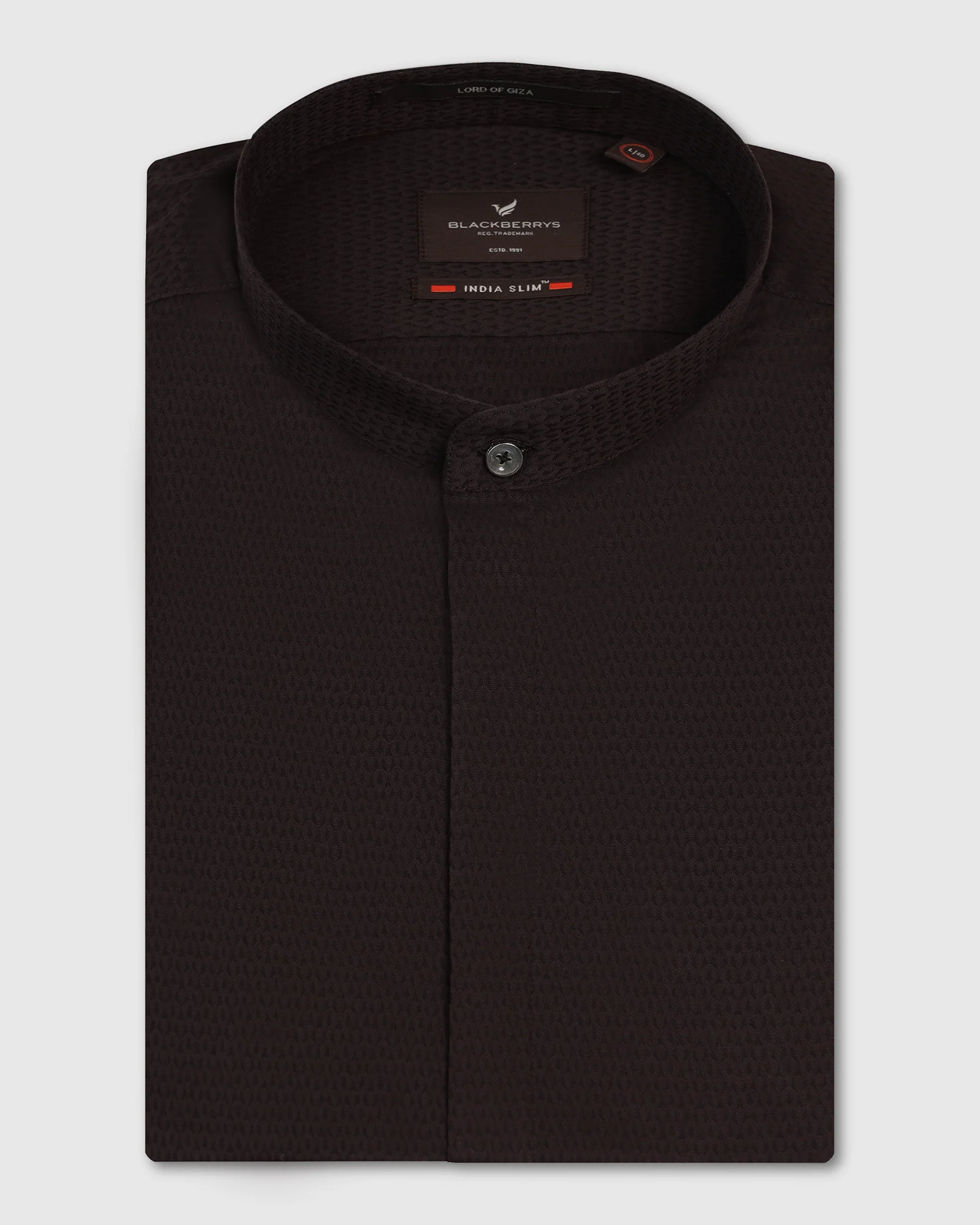 Formal Brown Textured Shirt - Rome - Image 5