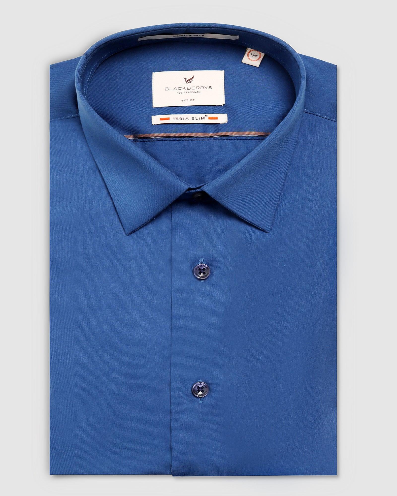 Formal Cobalt Solid Shirt - Alice - Image 5