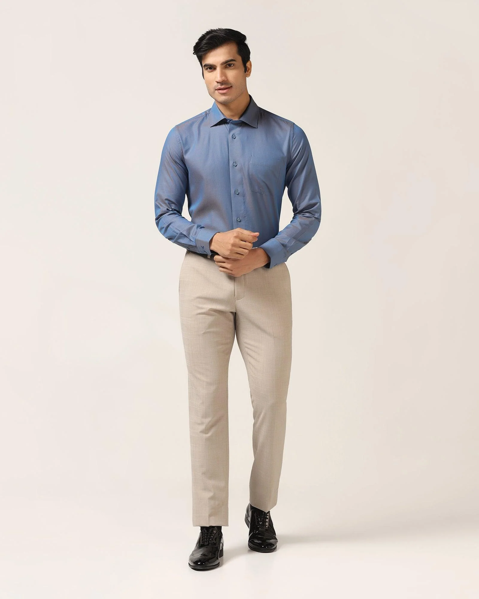 Formal Cobalt Textured Shirt - Brat - Image 3