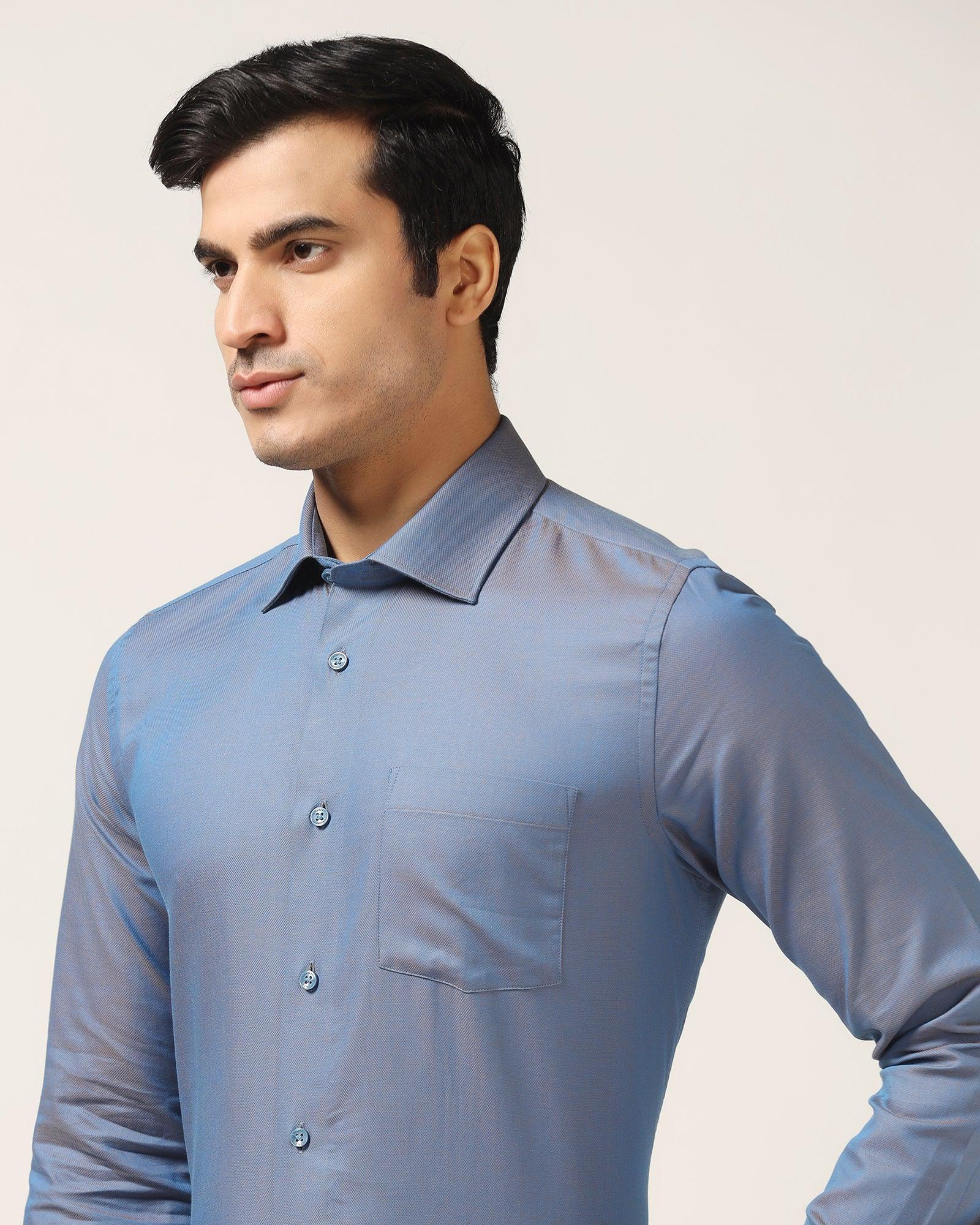 Formal Cobalt Textured Shirt - Brat - Image 4