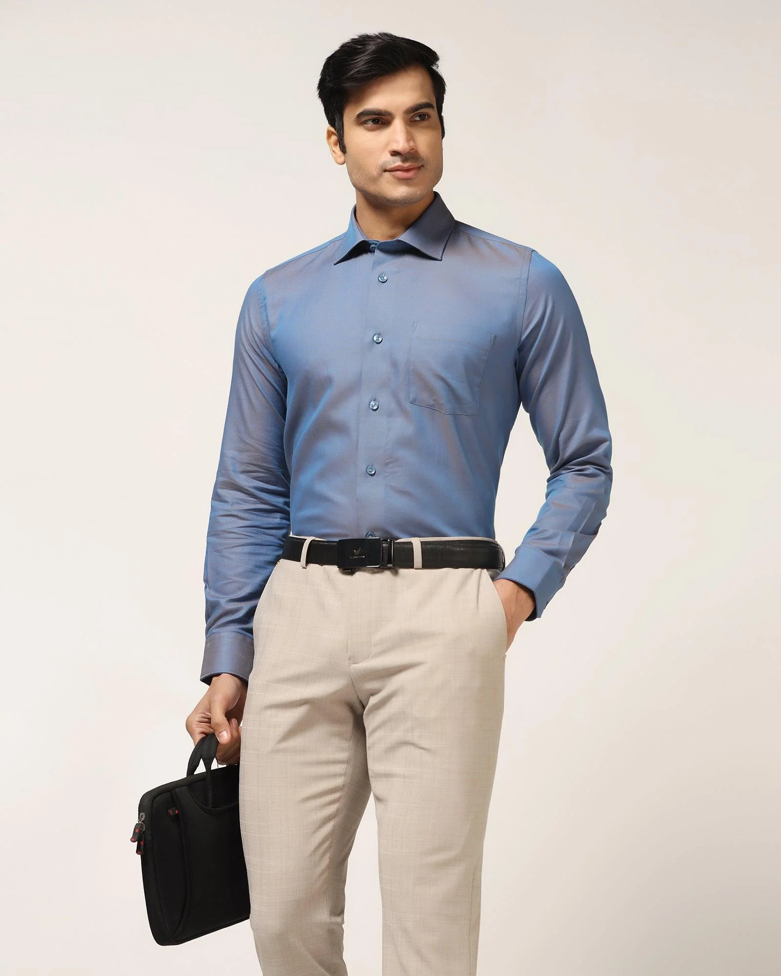 Formal Cobalt Textured Shirt - Brat - Image 6