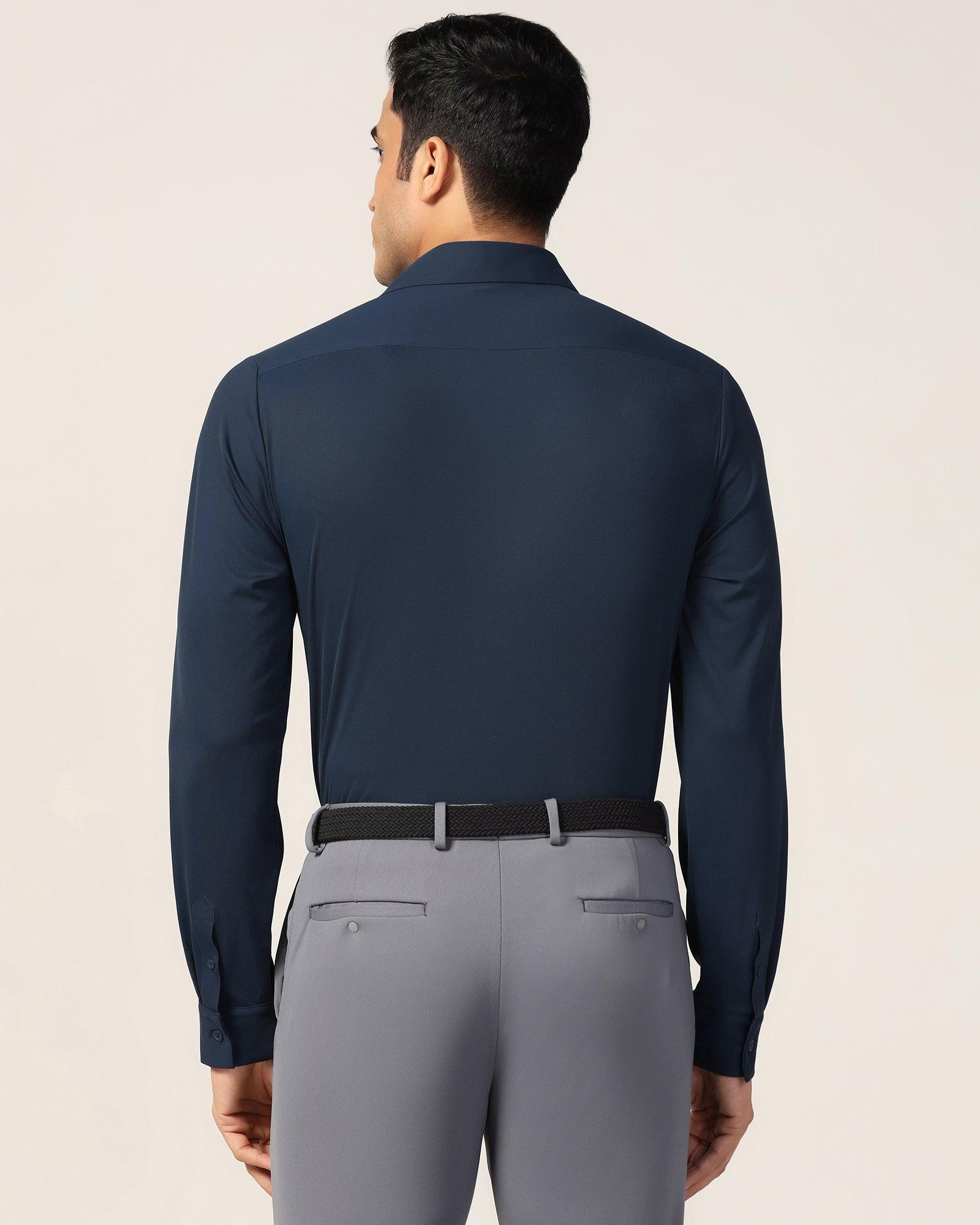 TechPro Formal Dark Navy Solid Shirt - Alfie - Image 2