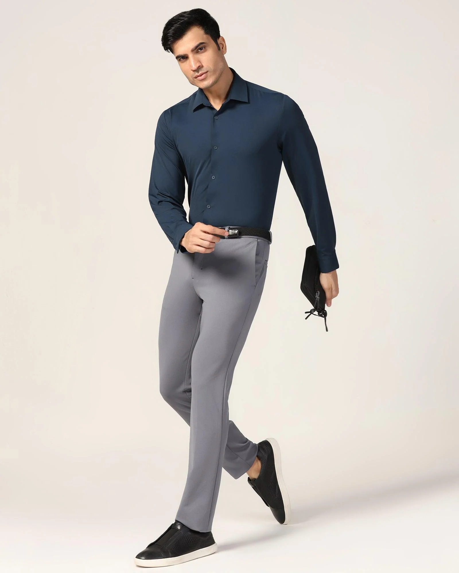 TechPro Formal Dark Navy Solid Shirt - Alfie - Image 8