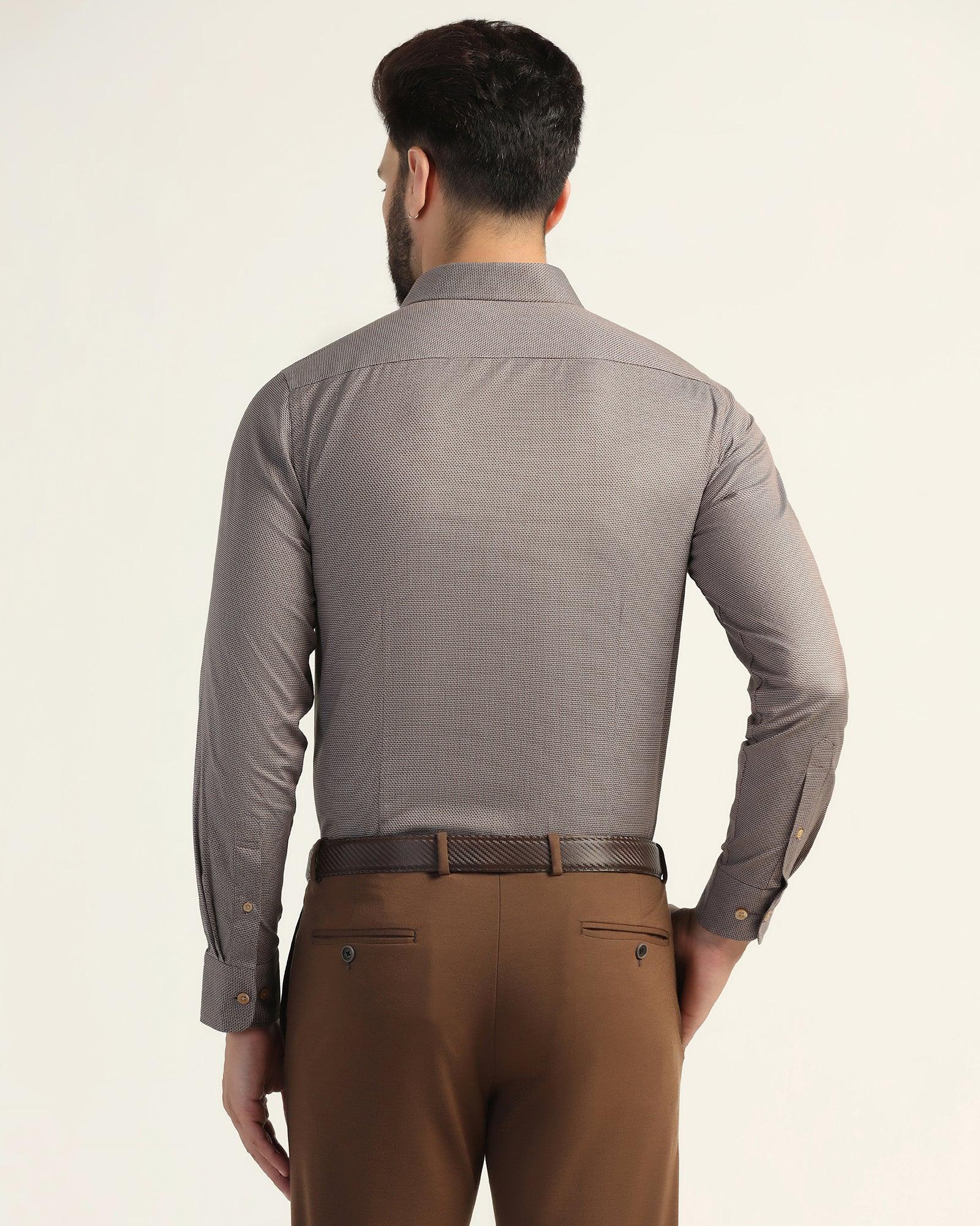 Formal Dusty Pink Textured Shirt - Oyster - Image 2