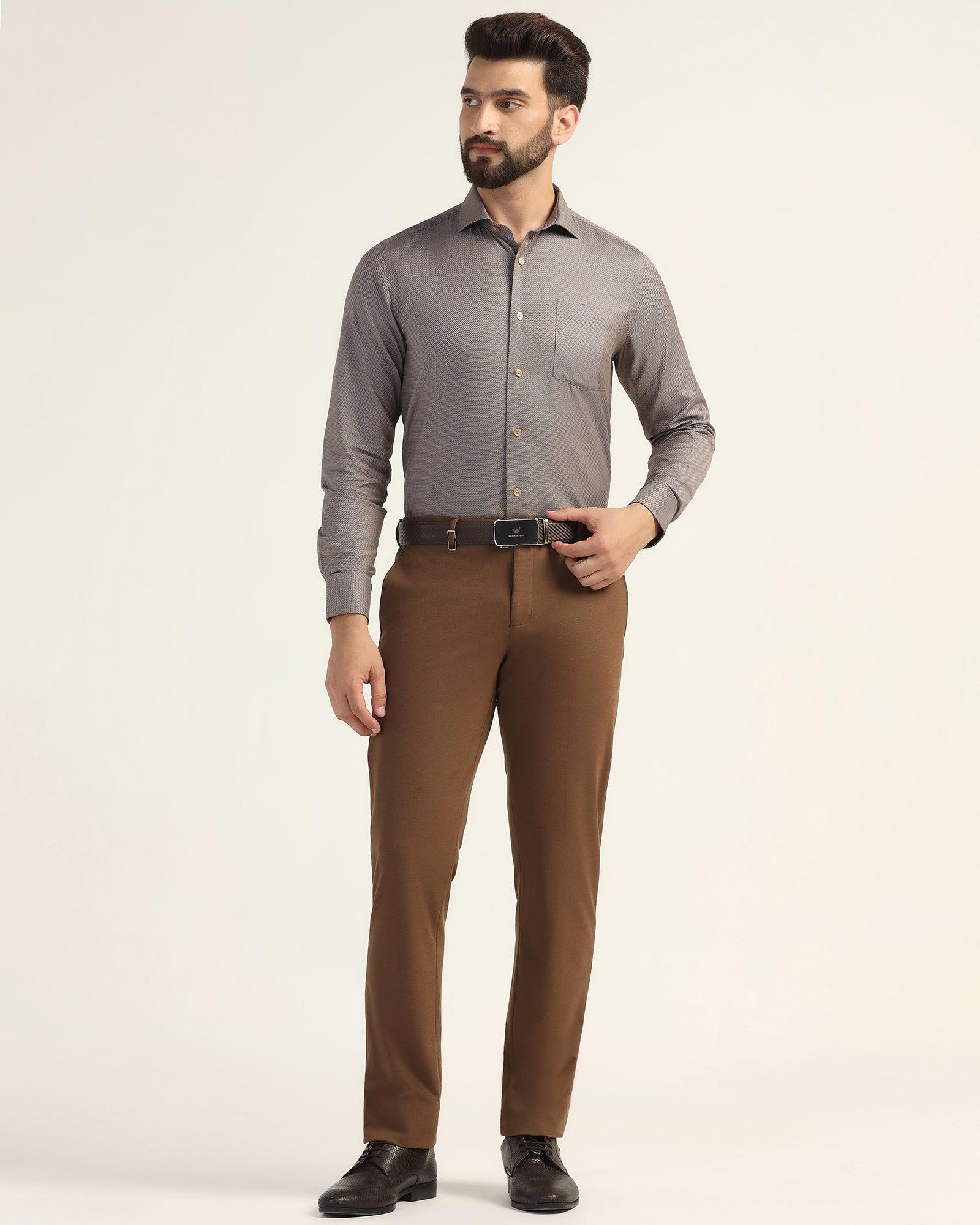 Formal Dusty Pink Textured Shirt - Oyster - Image 3