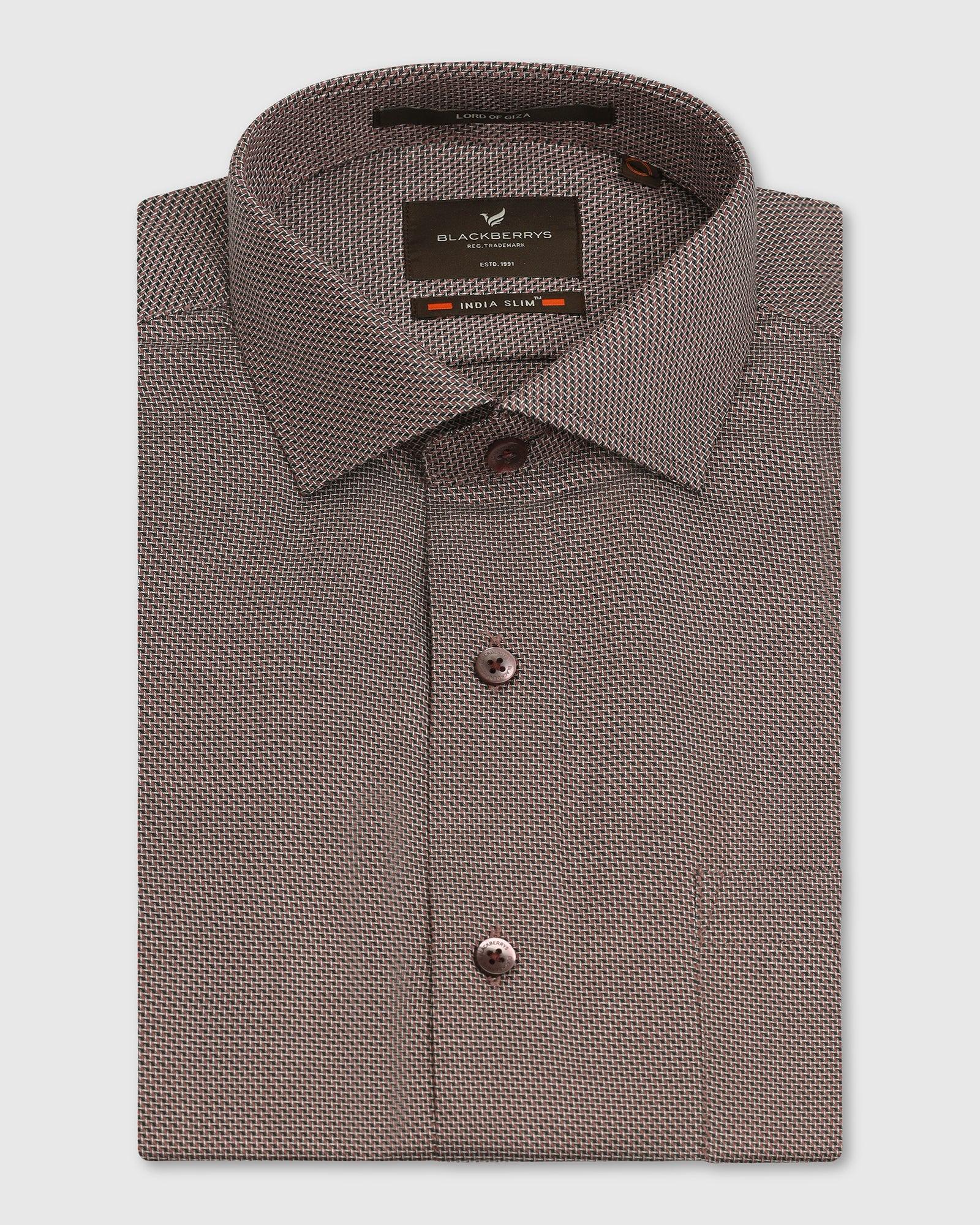 Formal Dusty Pink Textured Shirt - Oyster - Image 5