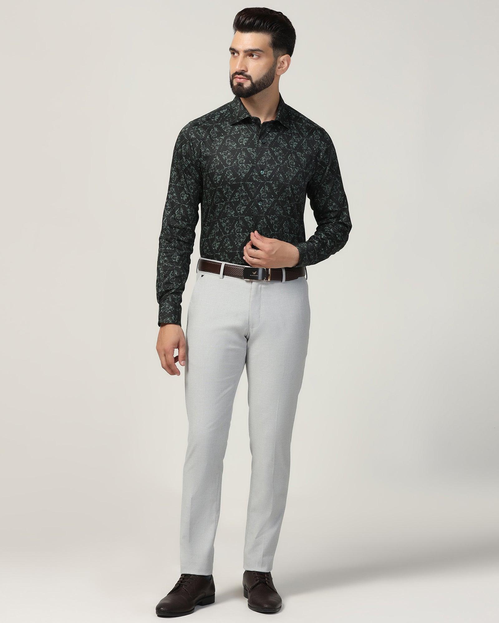Formal Green Printed Shirt - Burro - Image 3
