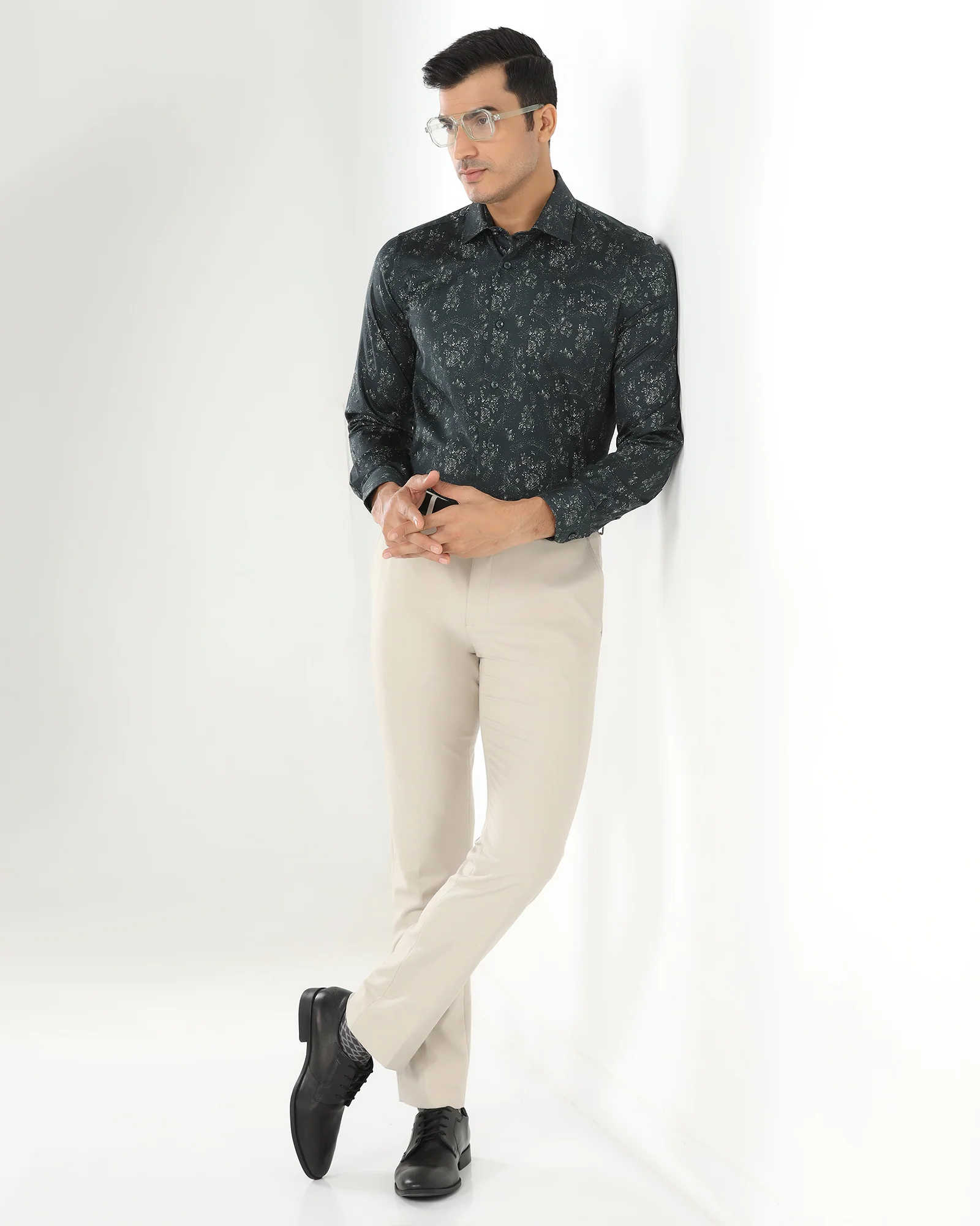Formal Green Printed Shirt - Tyson - Image 7