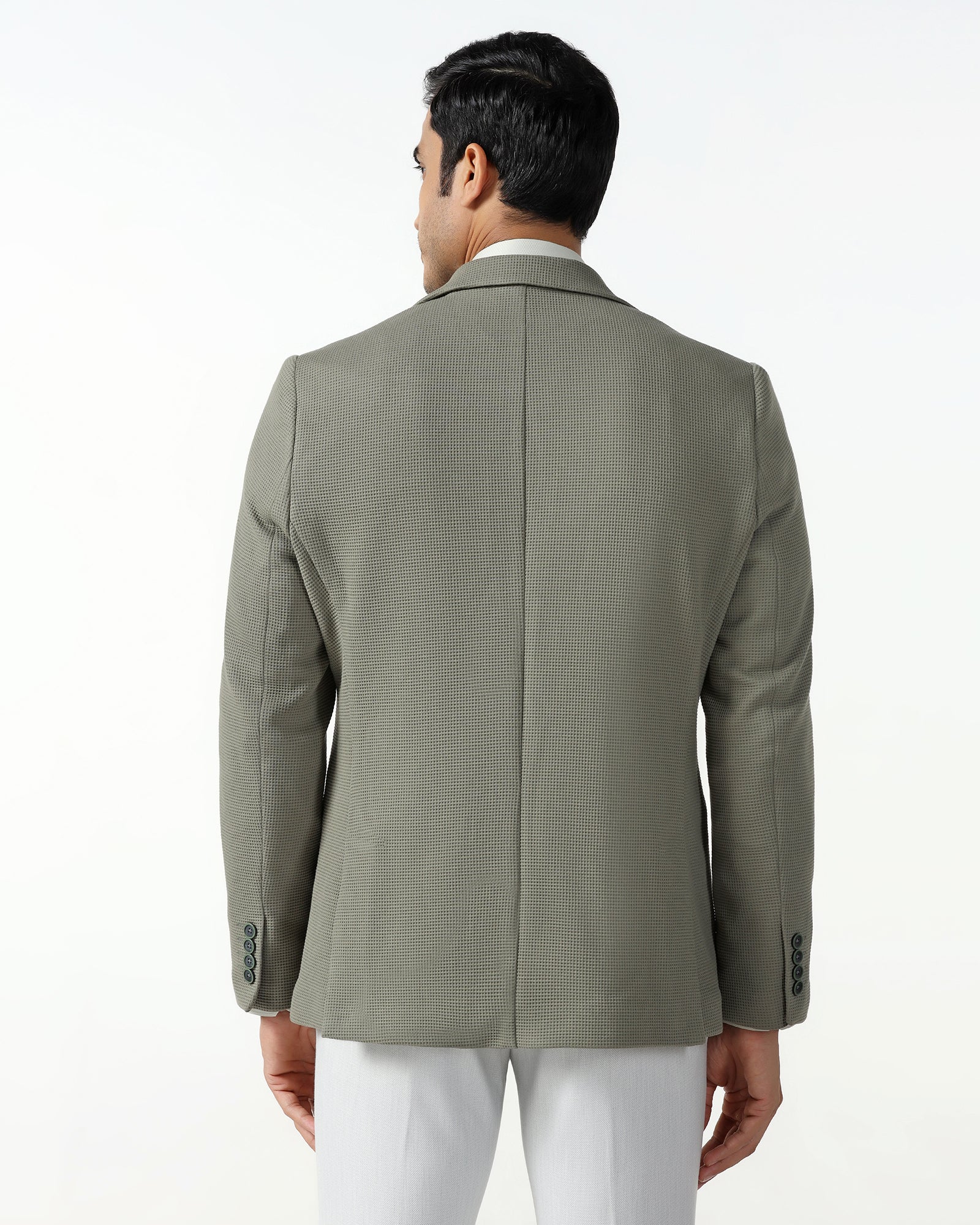 Formal Green Textured Blazer - Belvedere - Image 2