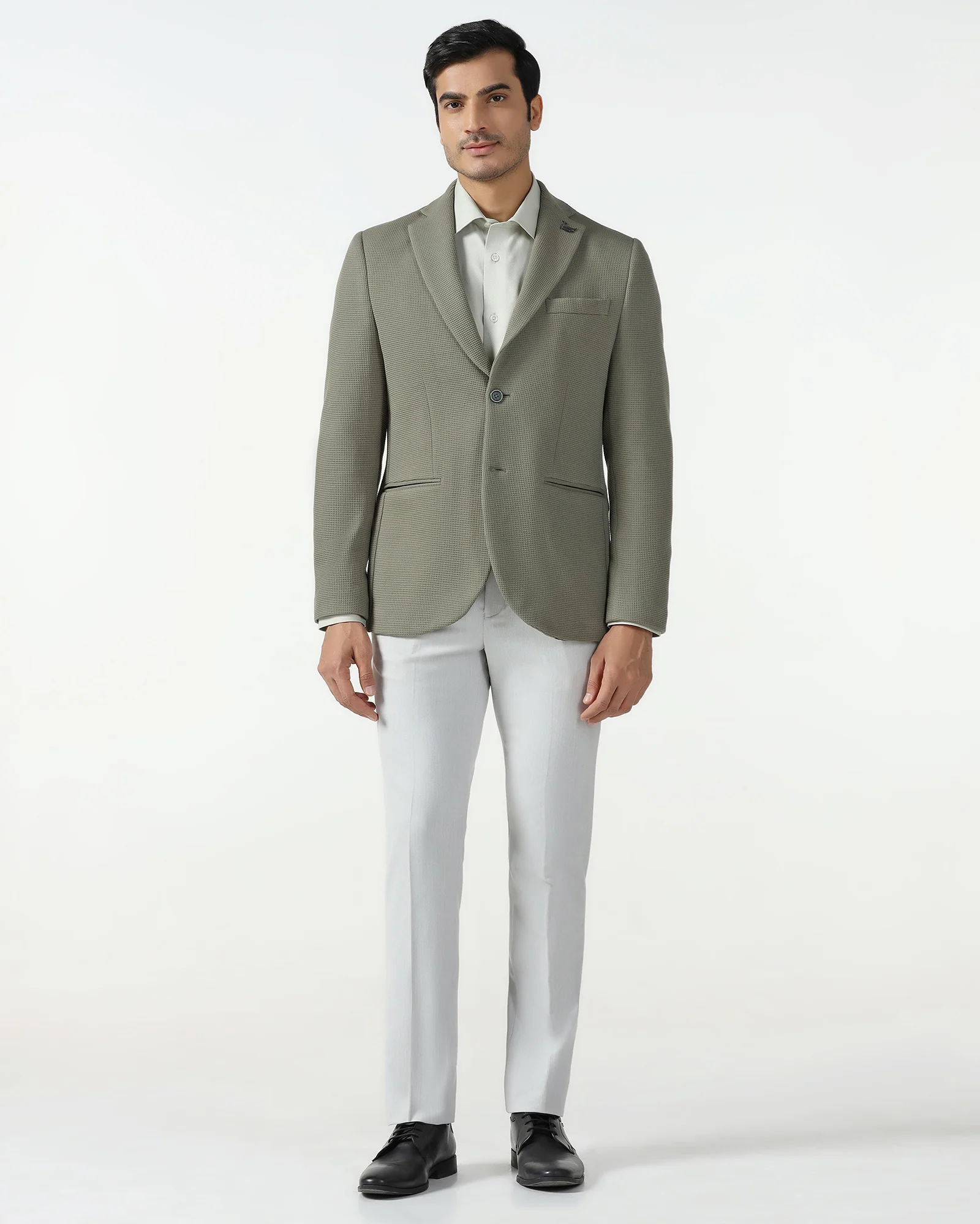 Formal Green Textured Blazer - Belvedere - Image 3