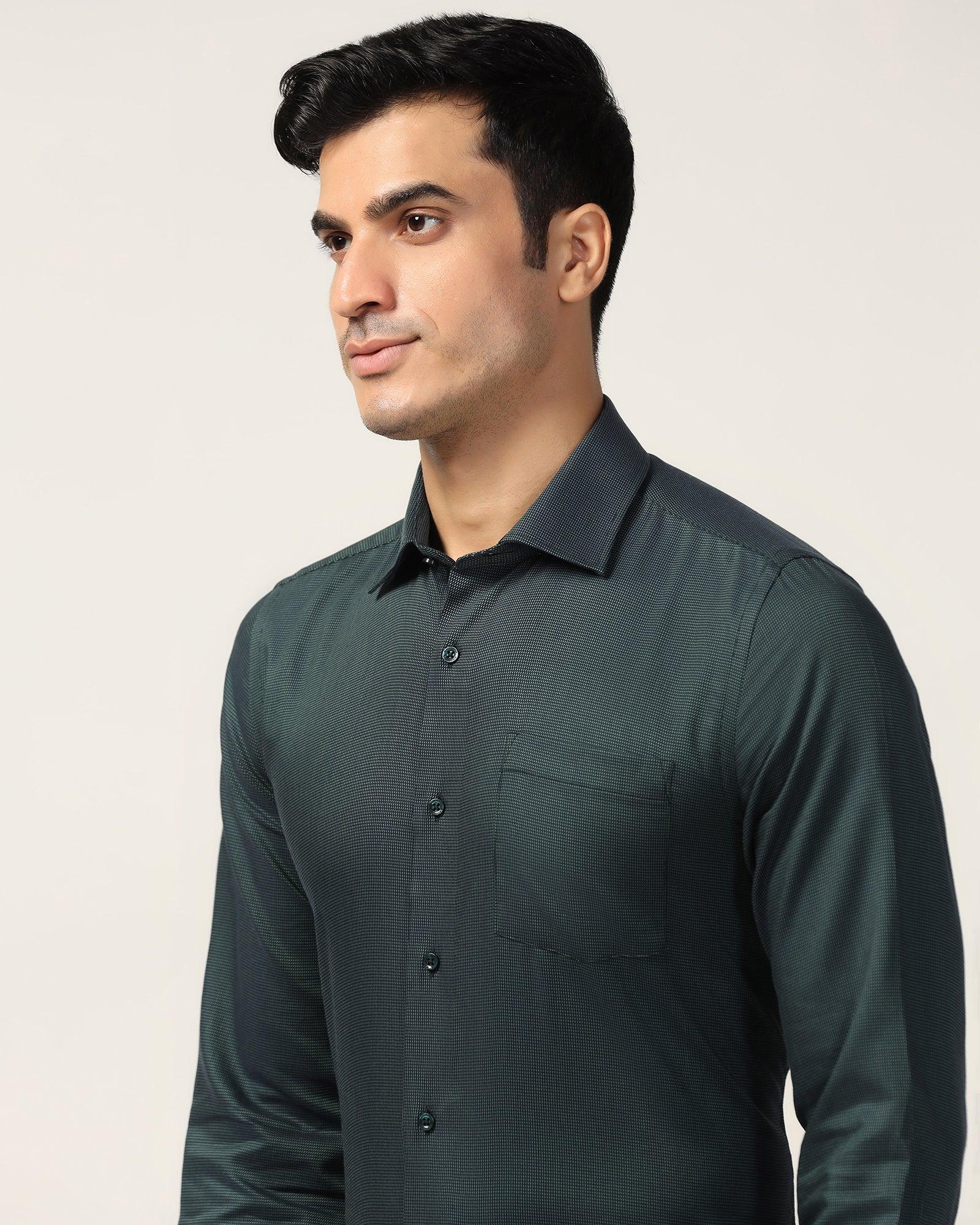 Formal Green Textured Shirt - Albus - Image 4