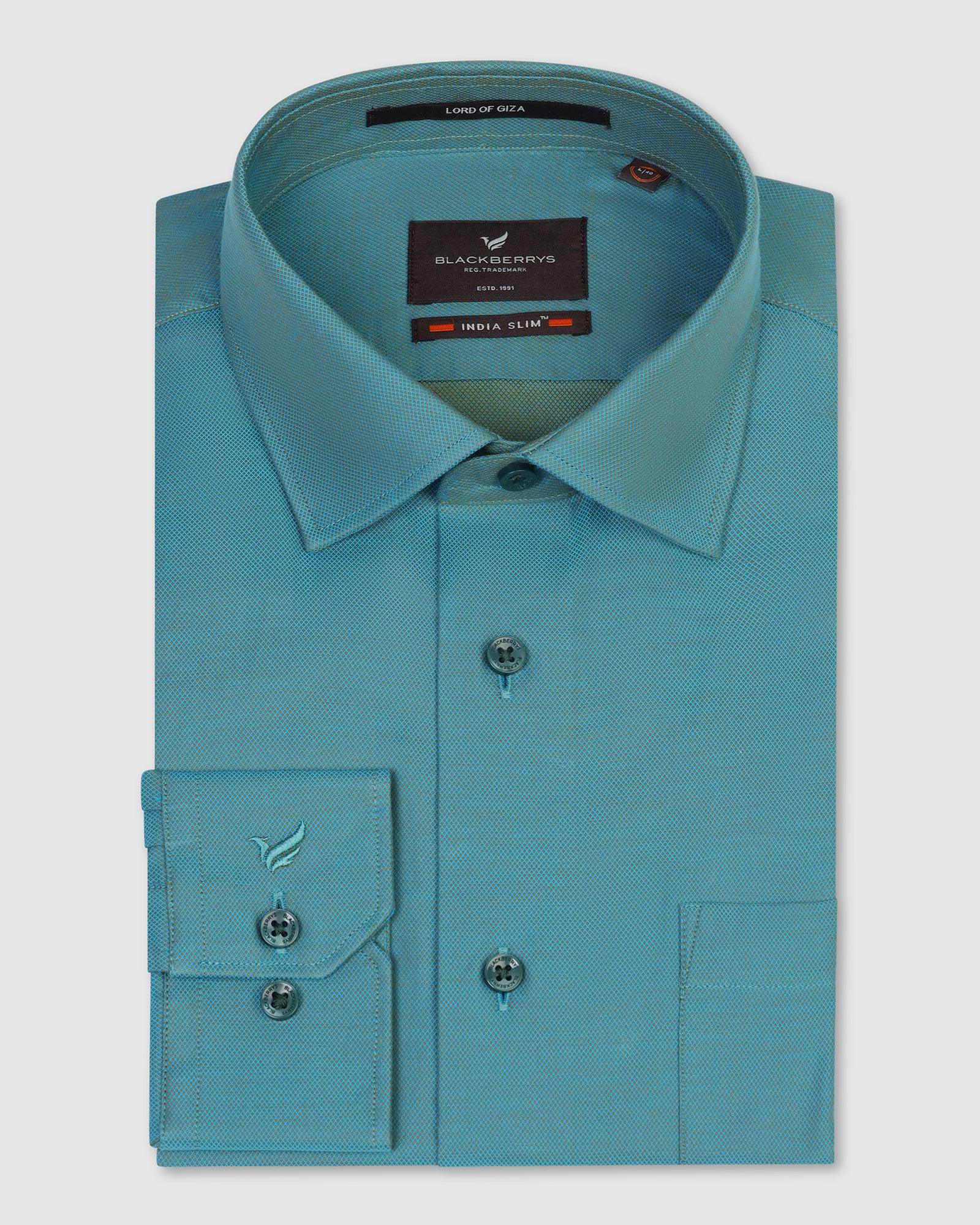 Formal Green Textured Shirt - Brat - Image 5