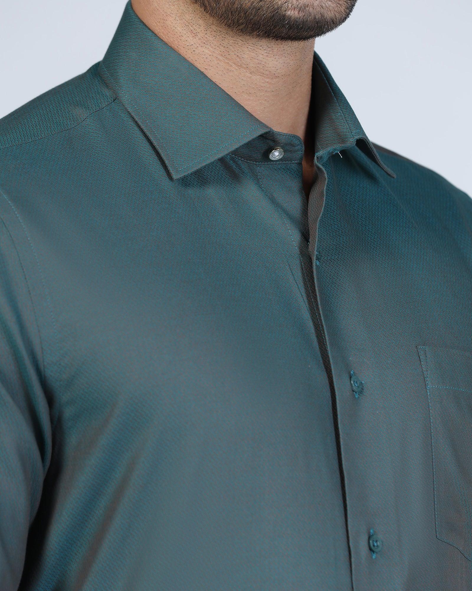 Formal Green Textured Shirt - Jim - Image 9