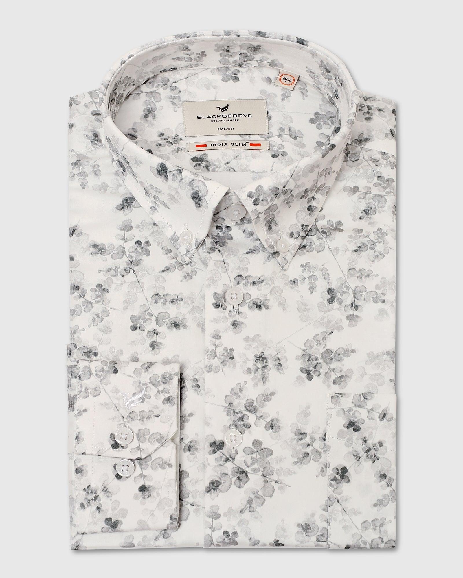 Formal Grey Jacquard Shirt - Botanic - Image 5