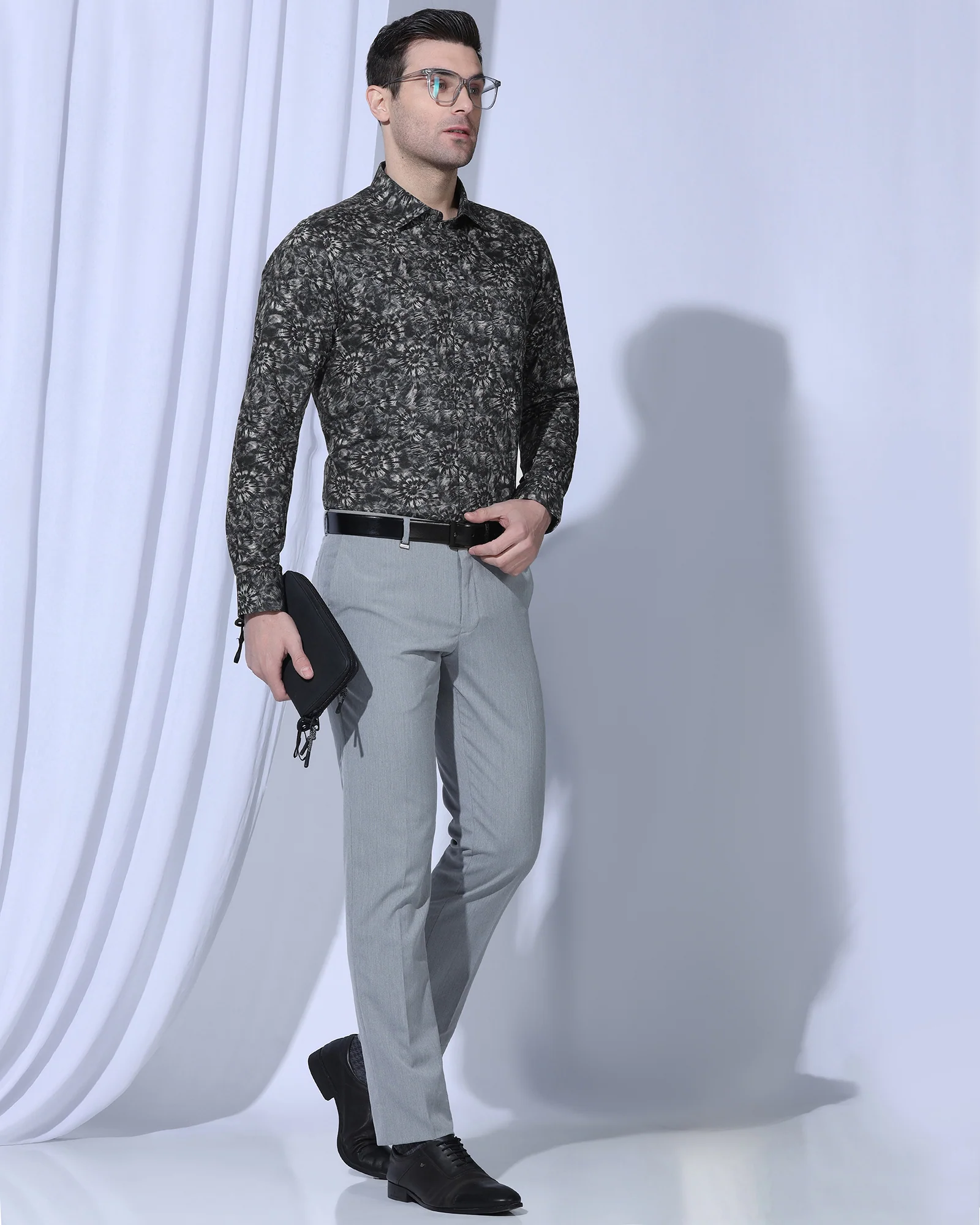 Formal Grey Printed Shirt - Wiper - Image 7