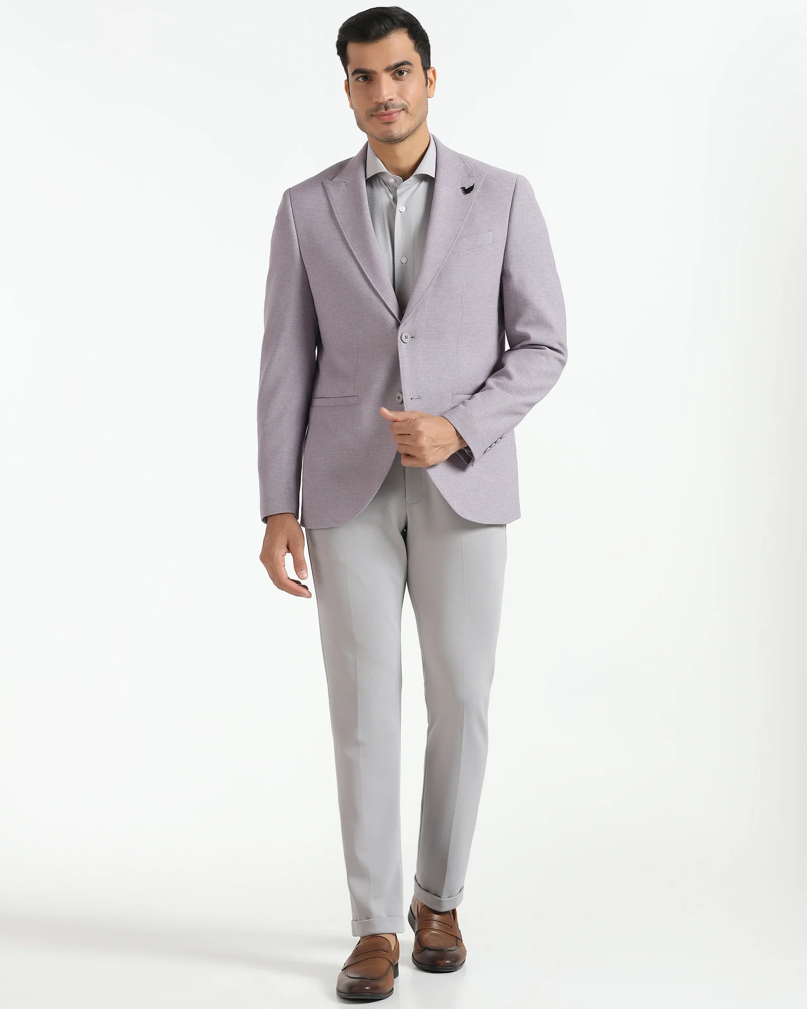 Formal Grey Textured Blazer - Aramis - Image 3