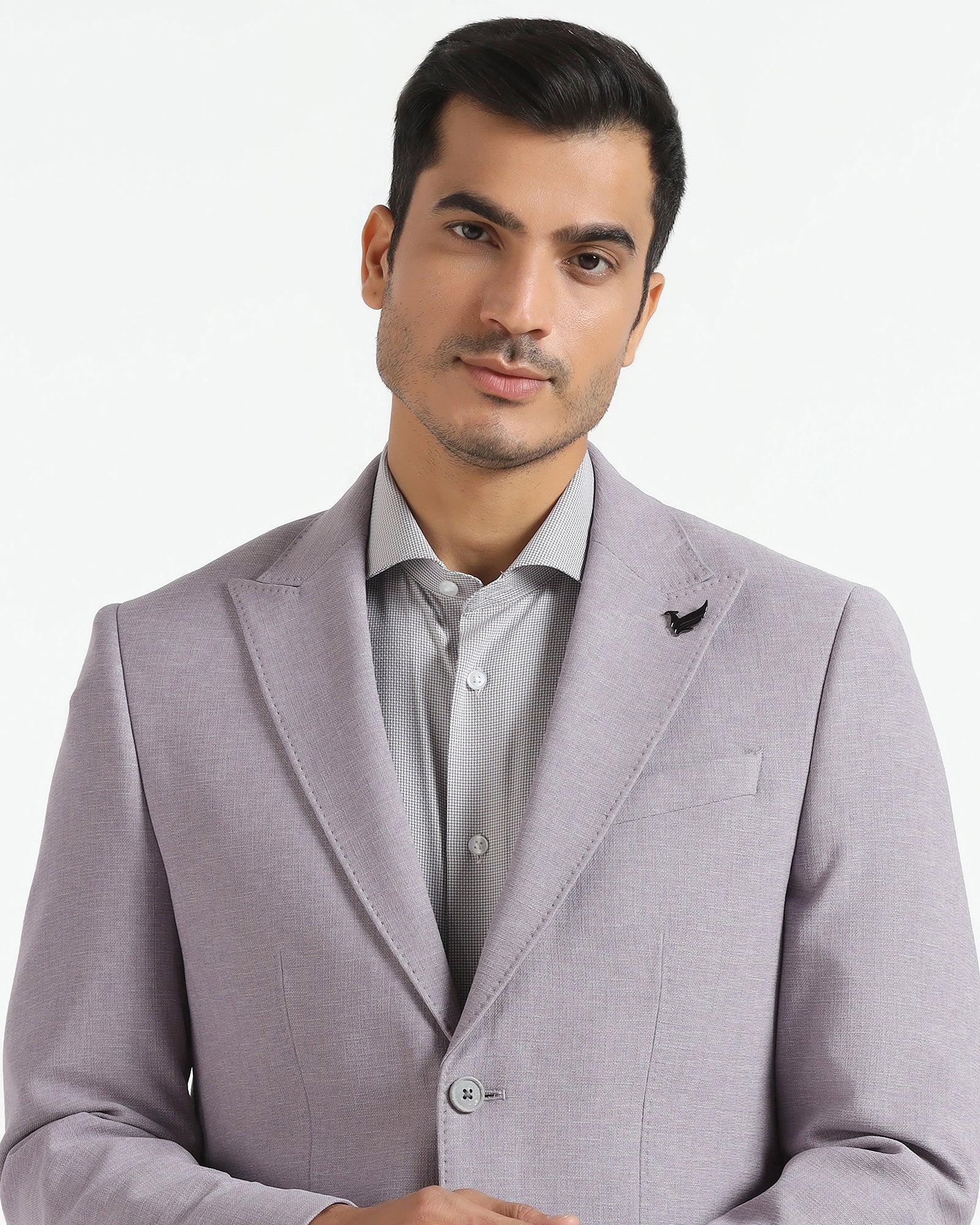 Formal Grey Textured Blazer - Aramis - Image 5