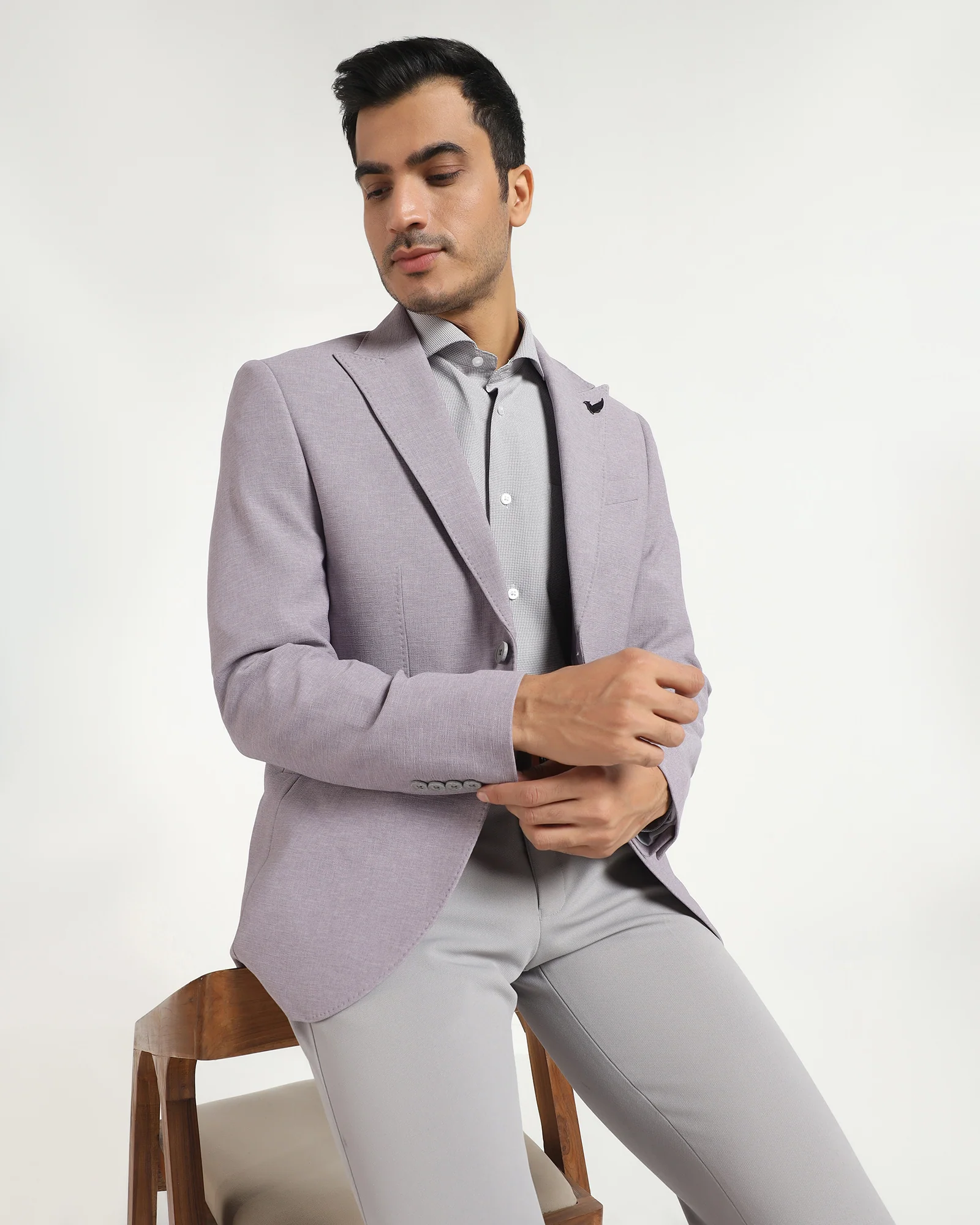Formal Grey Textured Blazer - Aramis - Image 8