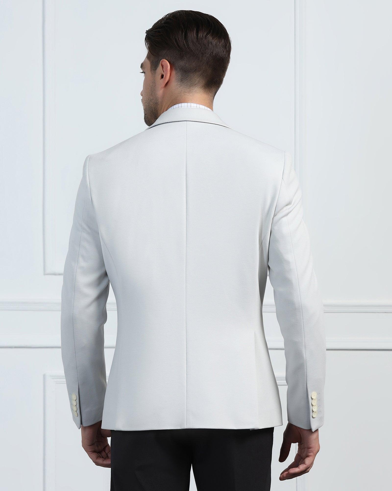 Formal Grey Textured Blazer - Elevate - Image 11