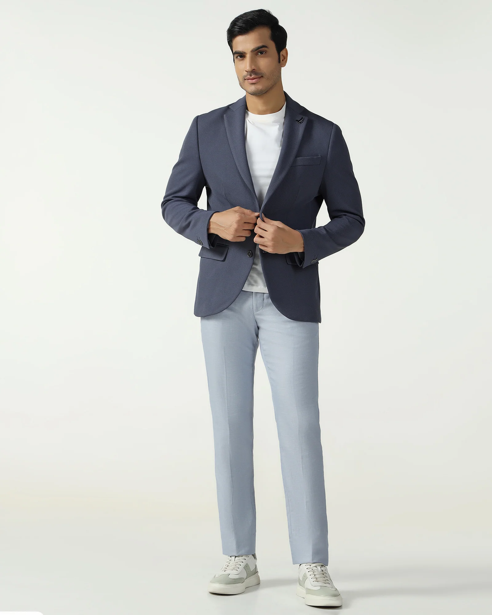 Formal Grey Textured Blazer - Rismo - Image 6