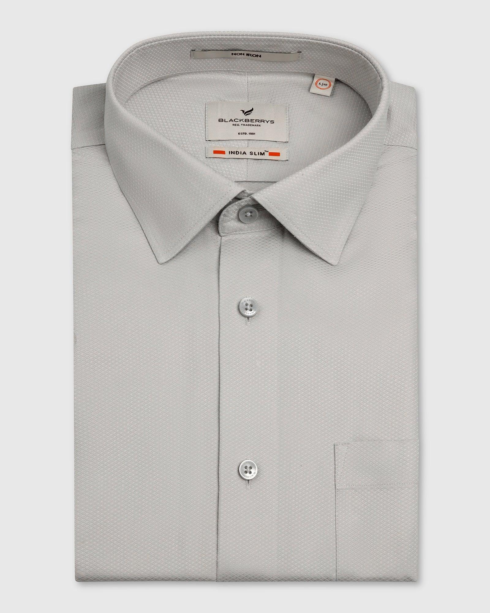 Non Iron Formal Grey Textured Shirt - E31 - Image 5