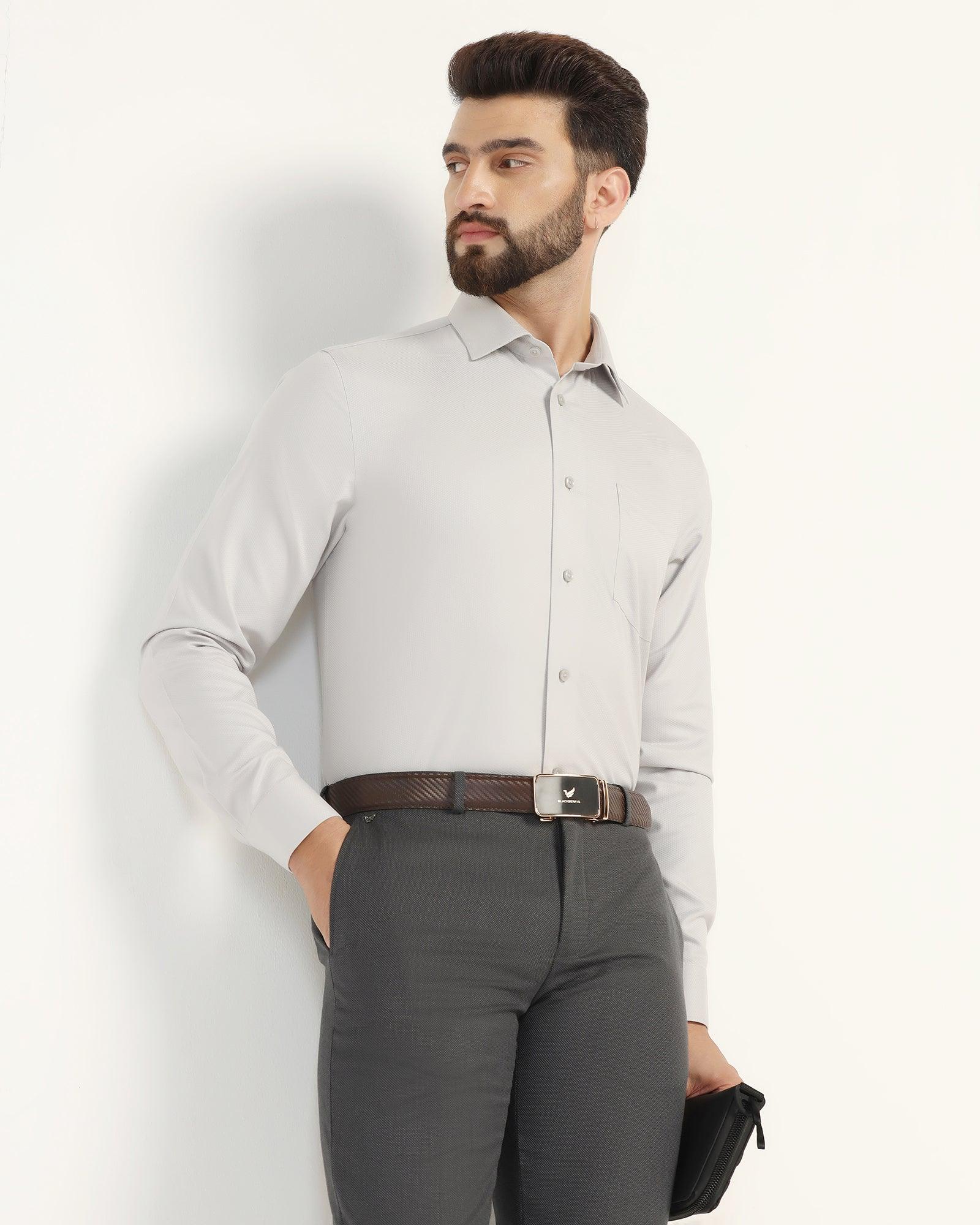 Non Iron Formal Grey Textured Shirt - E31 - Image 7