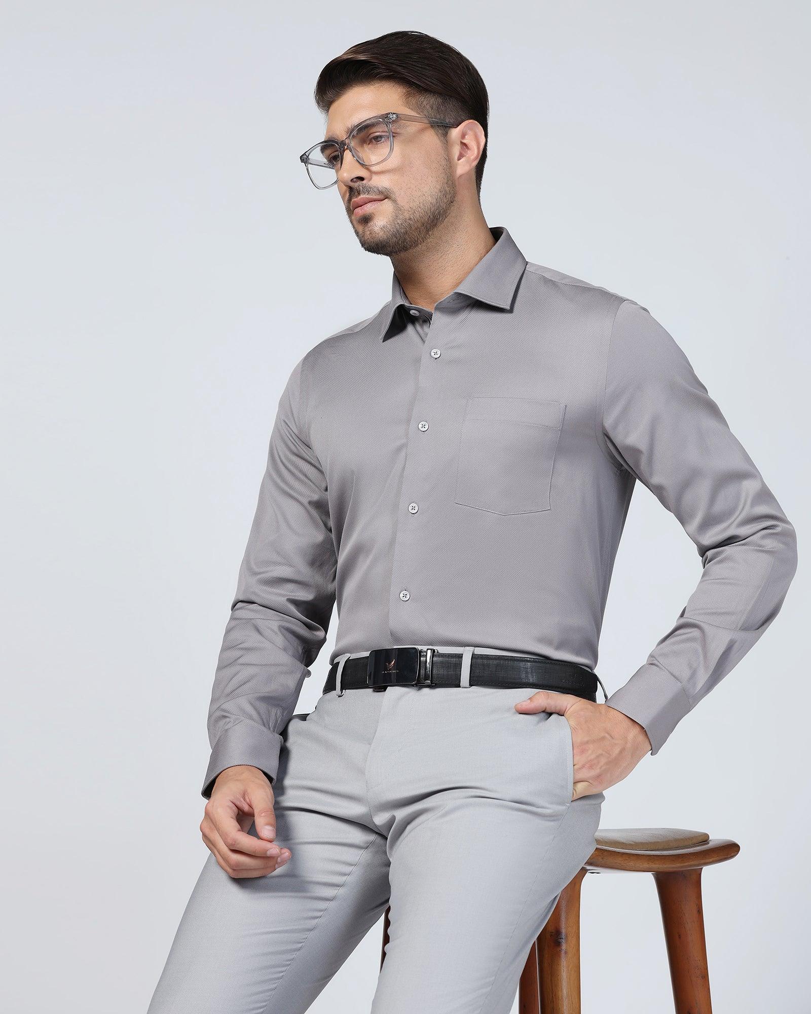 Temp Tech Formal Grey Textured Shirt - Soy - Image 7