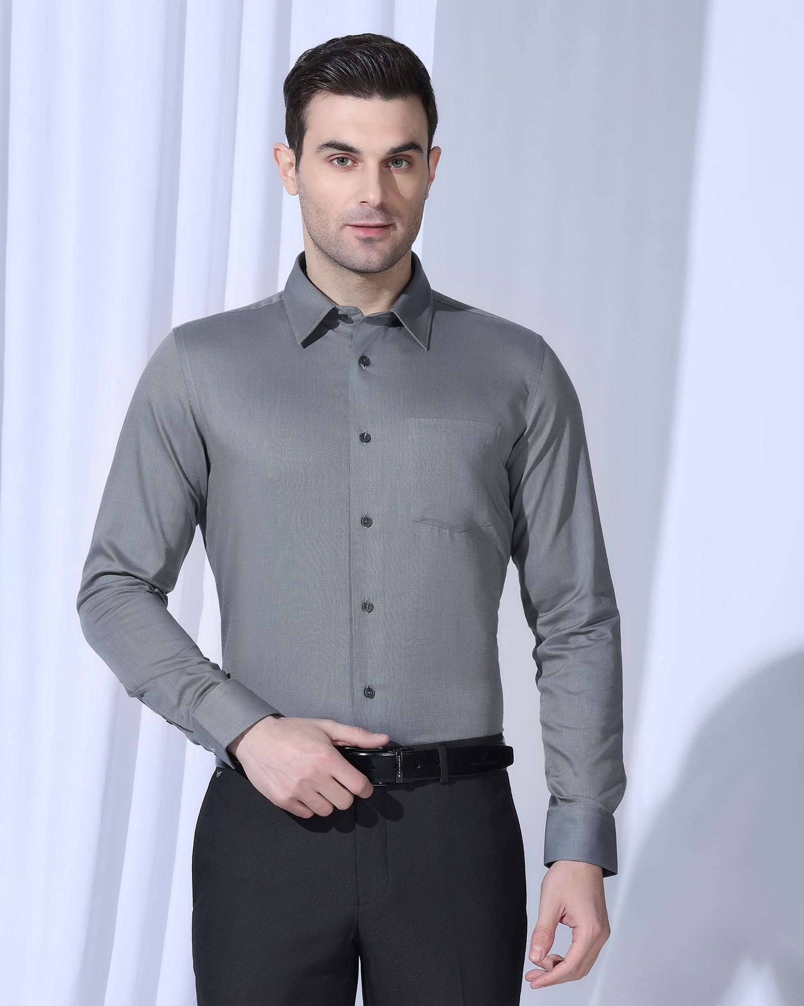 Non Iron Formal Grey Textured Shirt - Vlog - Image 9