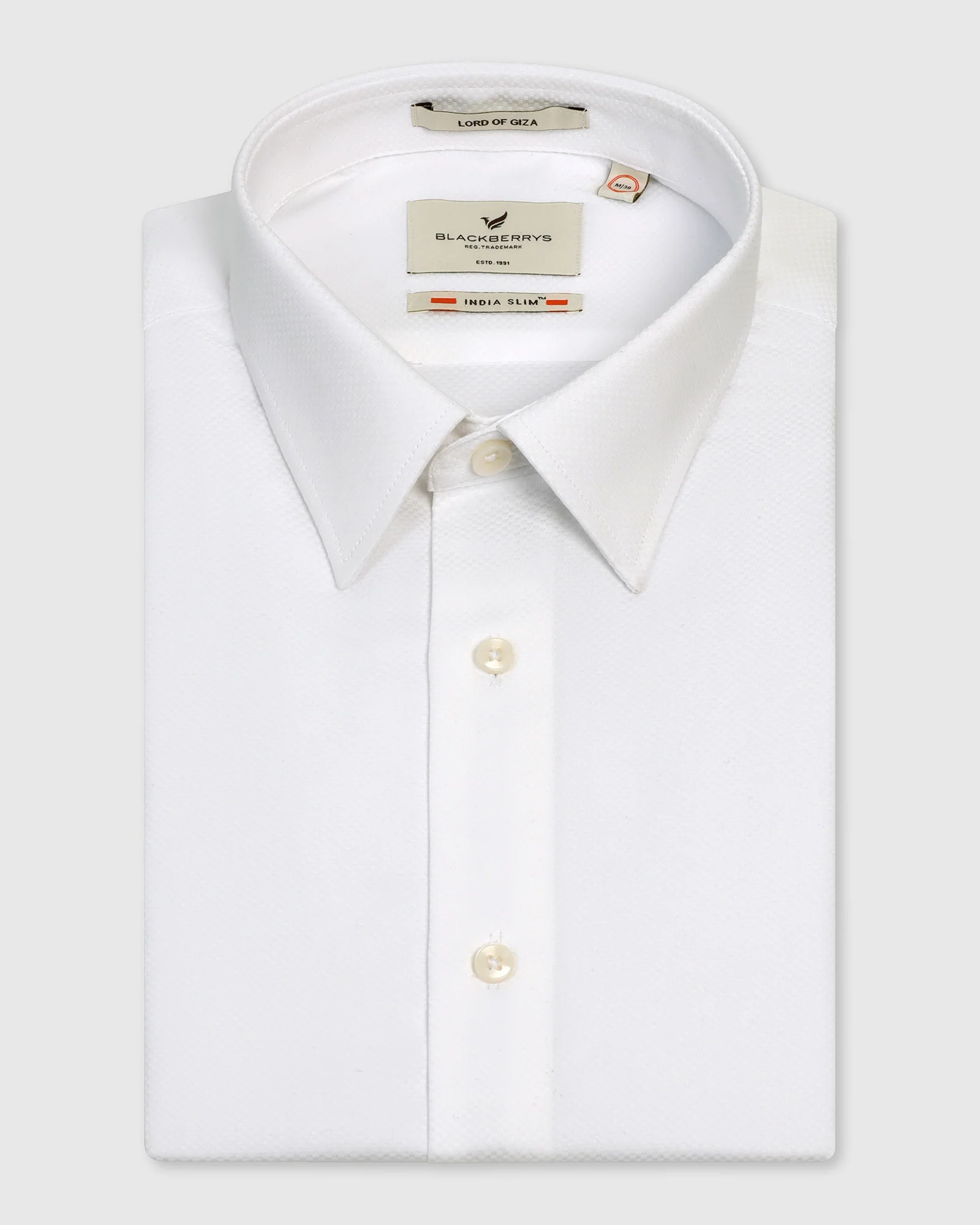 Formal Half Sleeve White Textured Shirt - Noir - Image 5