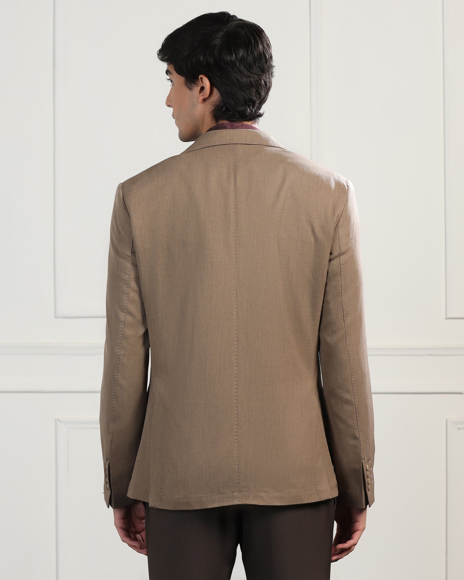 Formal Khaki Textured Blazer - Bolt - Image 2
