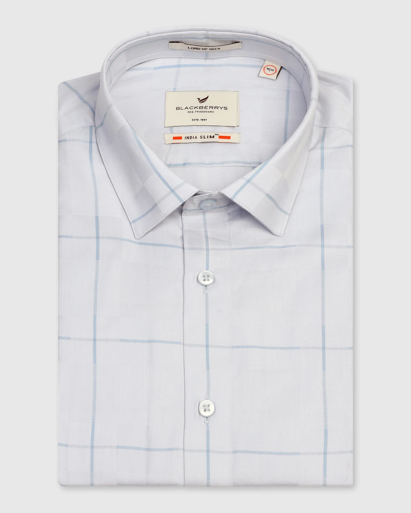 Formal Lavender Check Shirt - Santro - Image 5