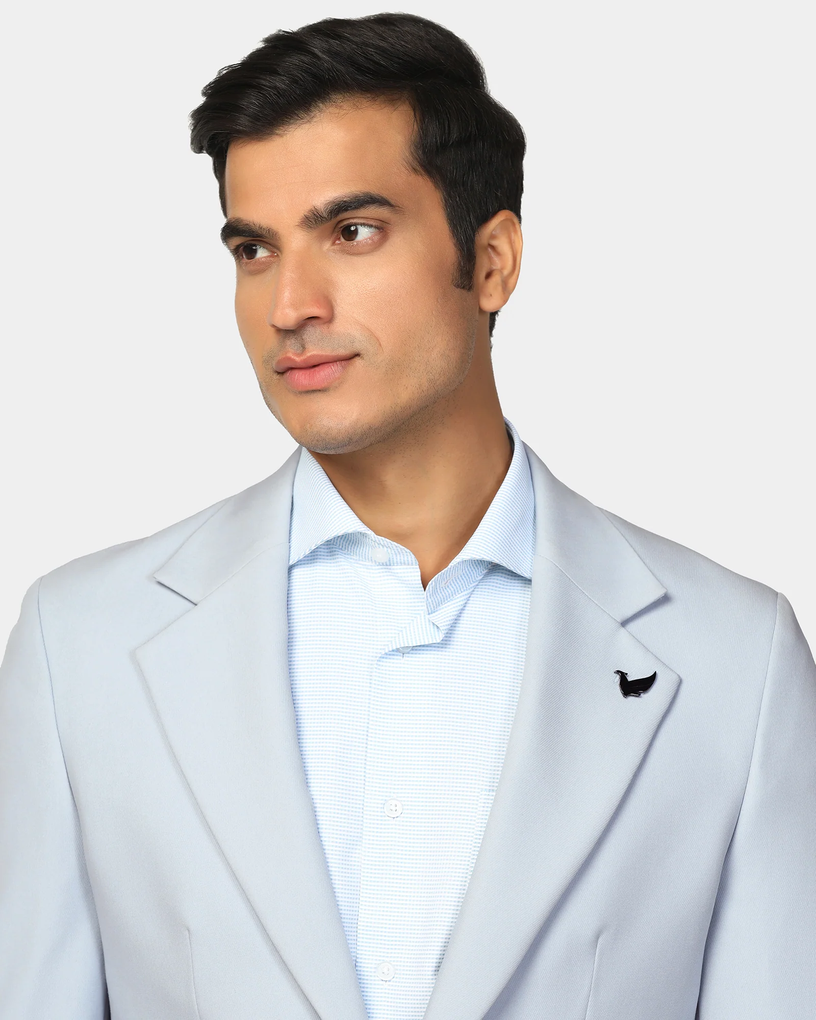 Formal Light Blue Solid Blazer - Kenneth - Image 4