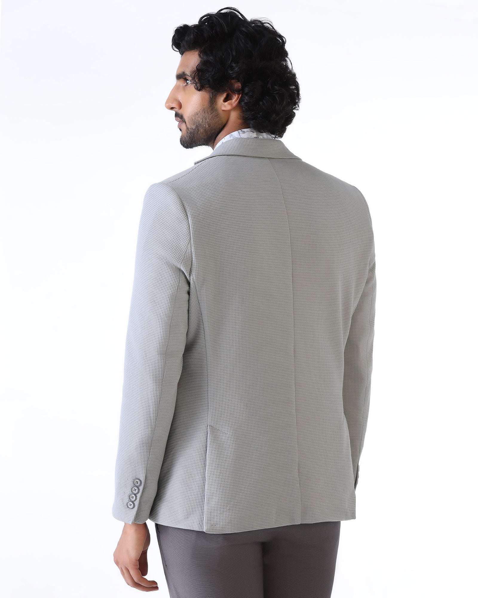 Light Grey Textured Blazer - Belvedere - Image 2