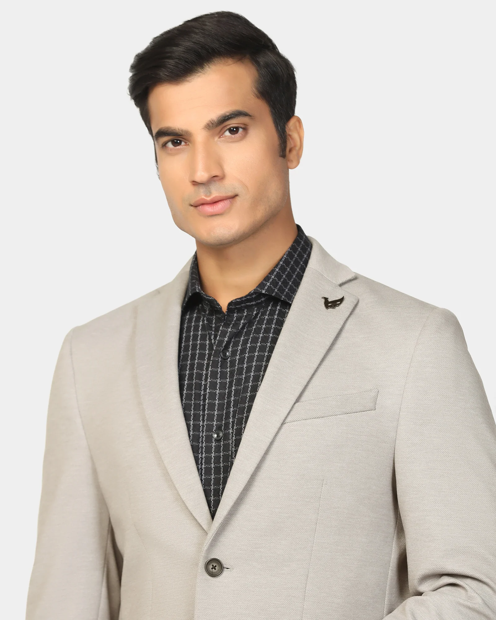 Formal Light Grey Textured Blazer - Dylan - Image 7