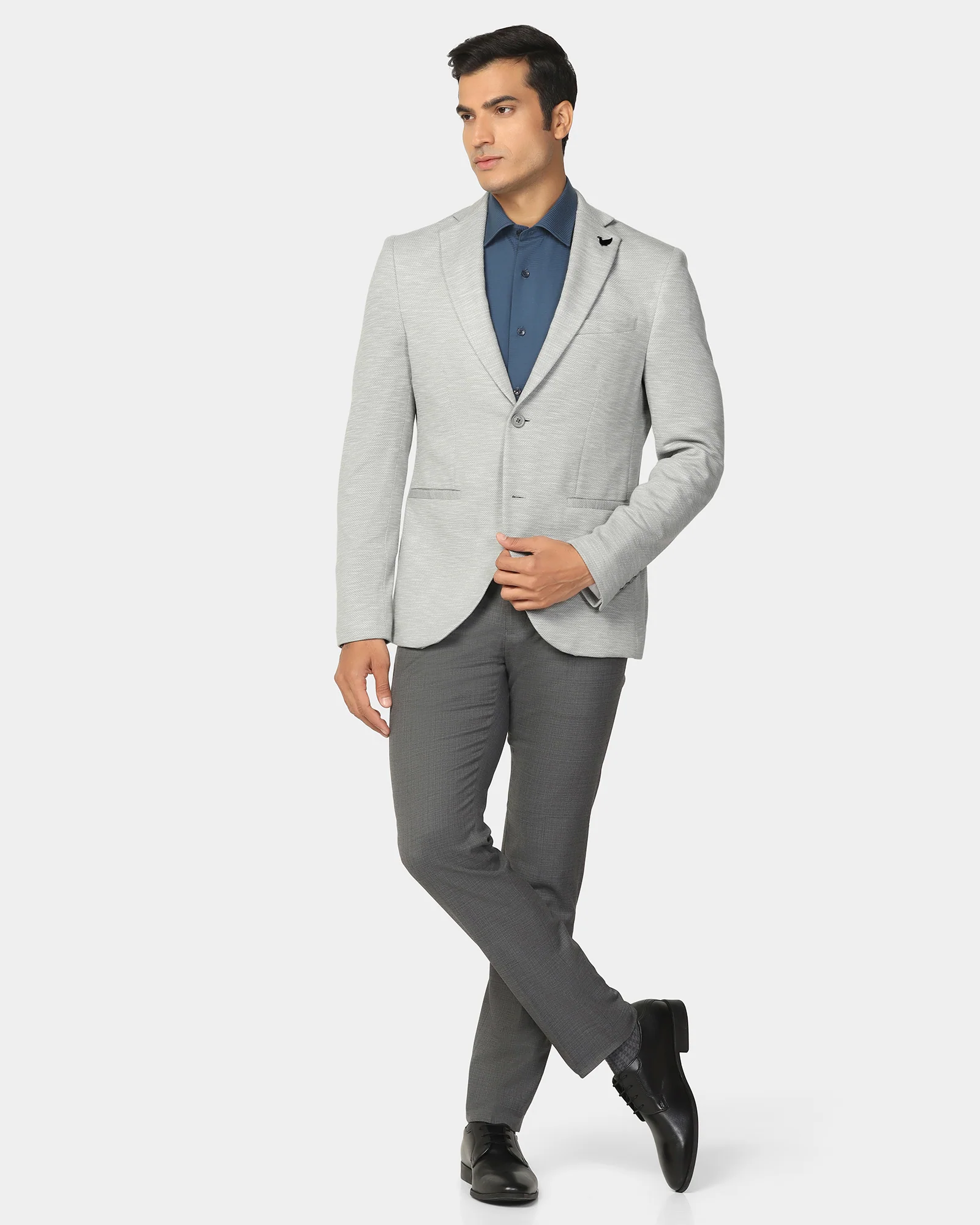 Formal Light Grey Textured Blazer - Jacobs - Image 3