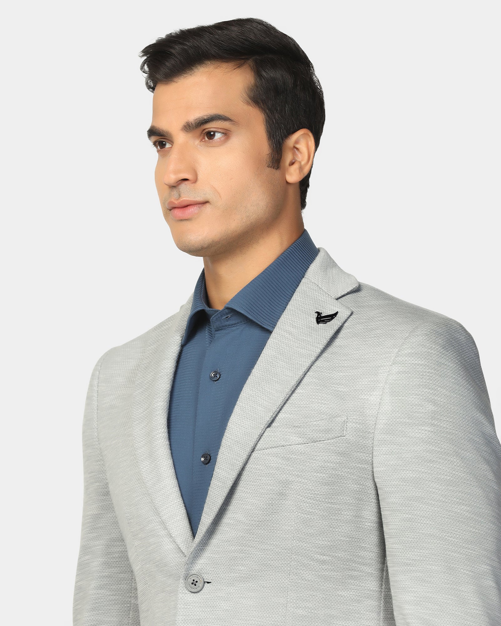Formal Light Grey Textured Blazer - Jacobs - Image 4